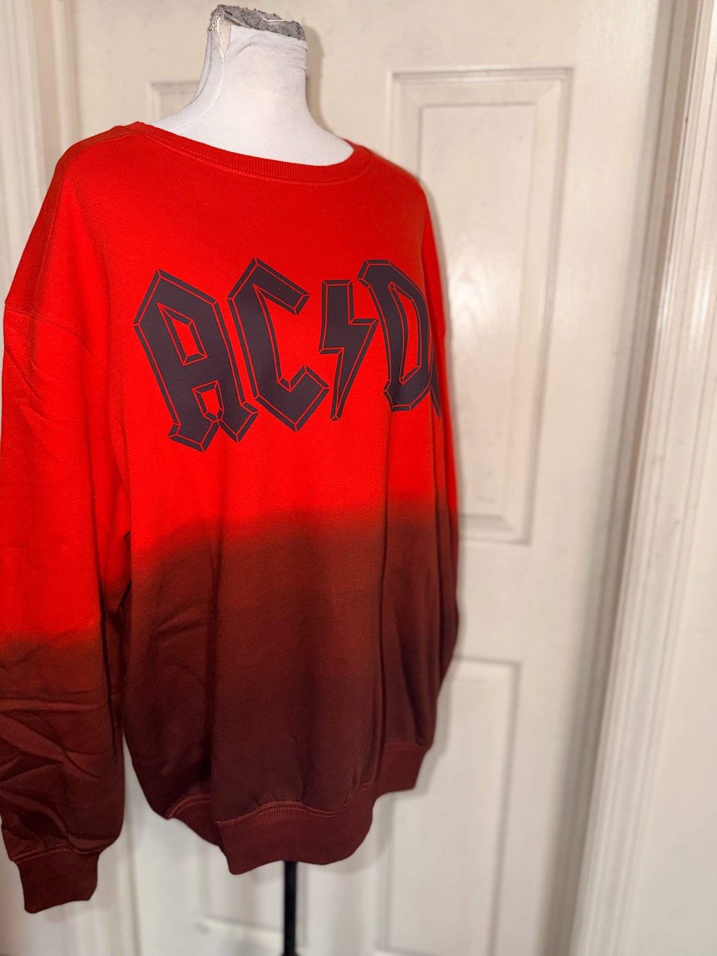 AC/DC Oversized Distressed Sweatshirt
