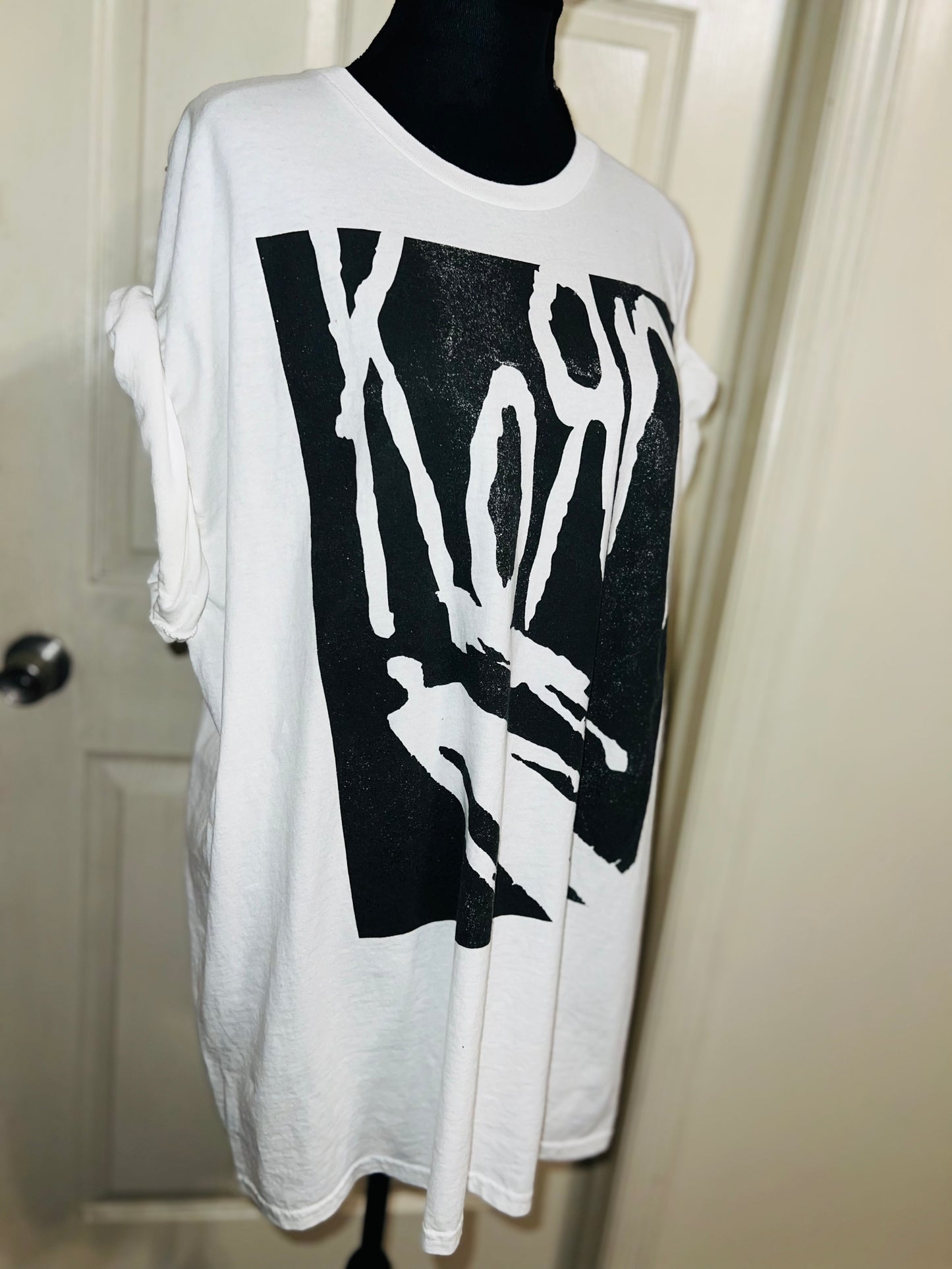 Korn Oversized Distressed T-Shirt