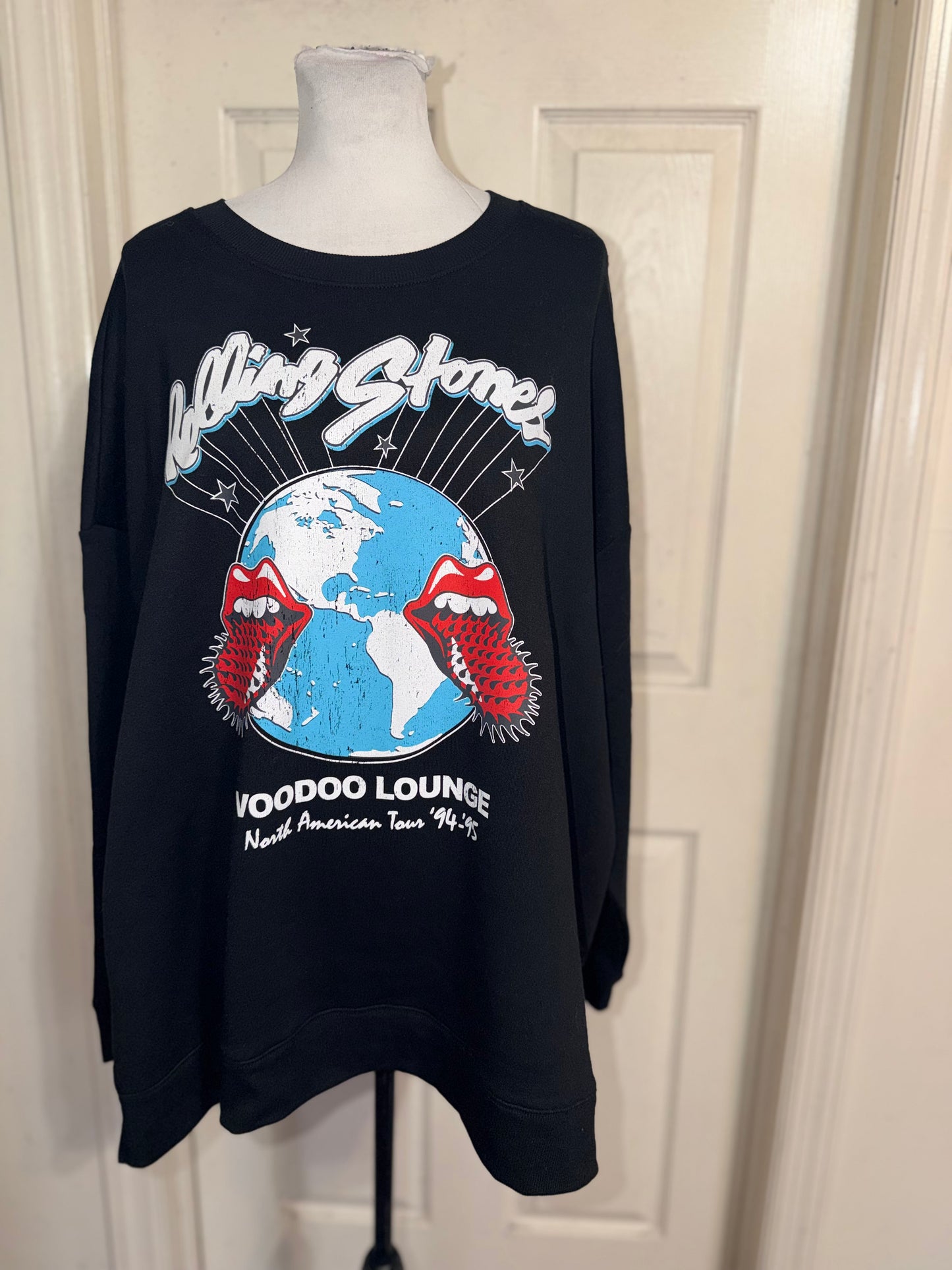 The Rolling Stones Double Sided Oversized Distressed Sweatshirt
