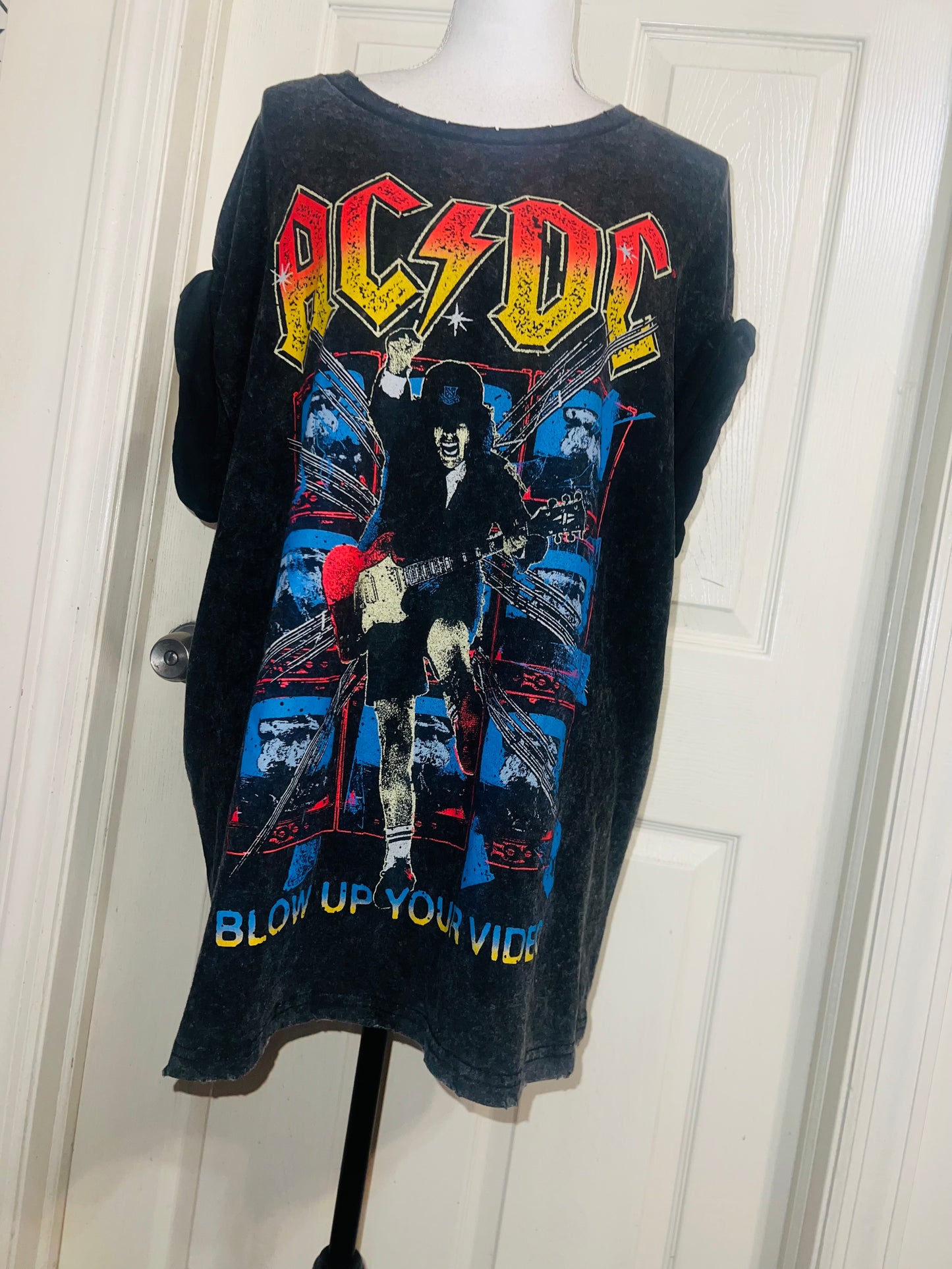 AC/DC Double Sided Oversized Distressed Tee