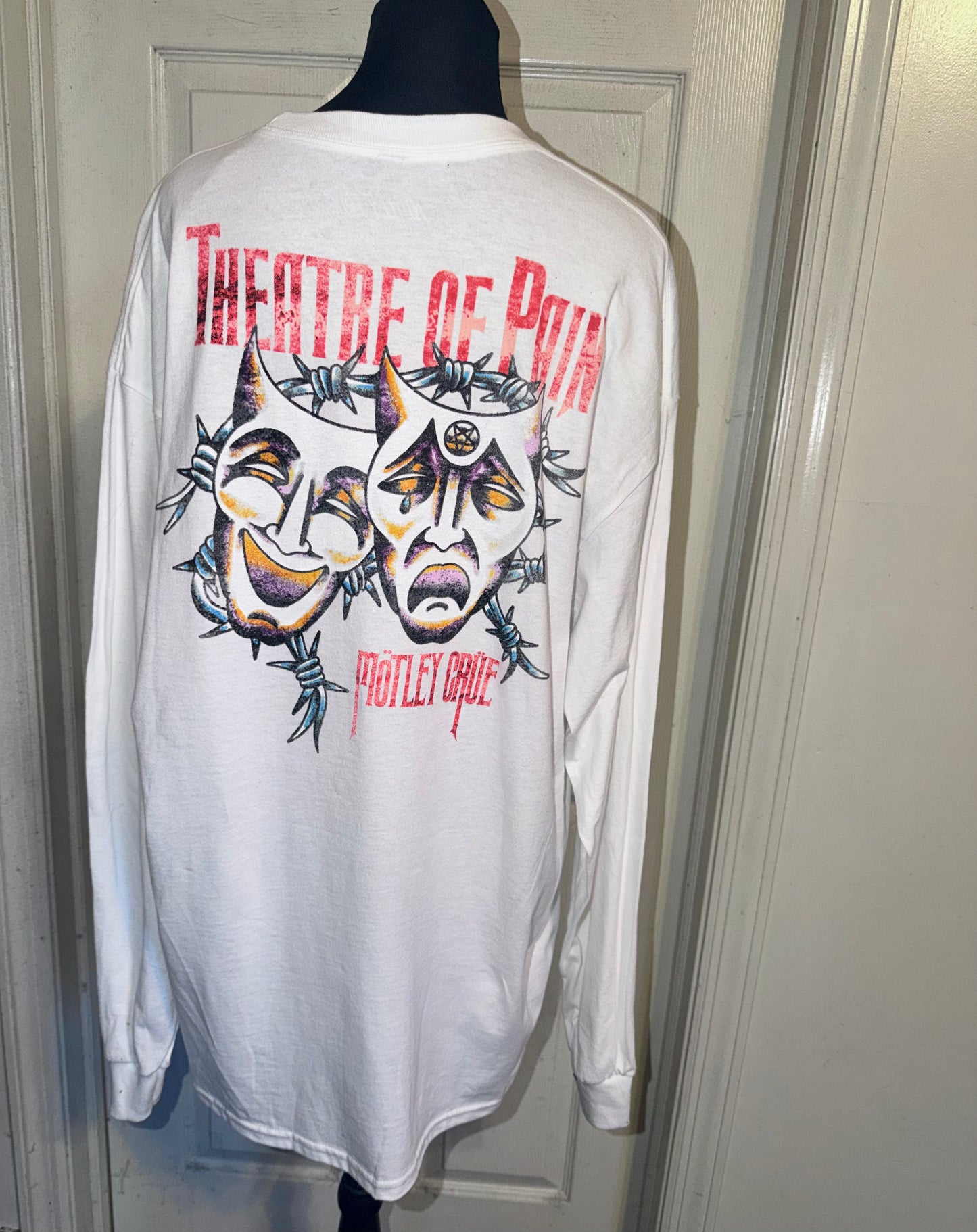 Motley Crue Double Sided Oversized Distressed Long Sleeve Tee