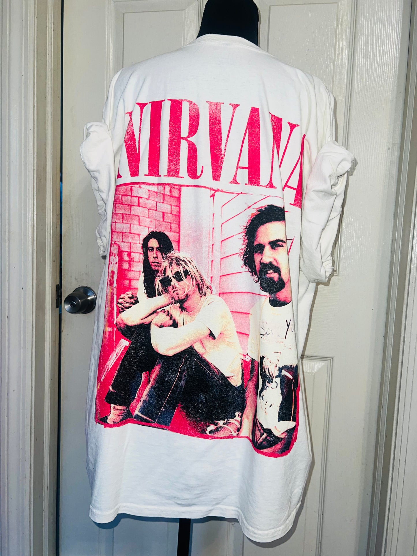 Nirvana Double Sided Oversized Distressed Tee