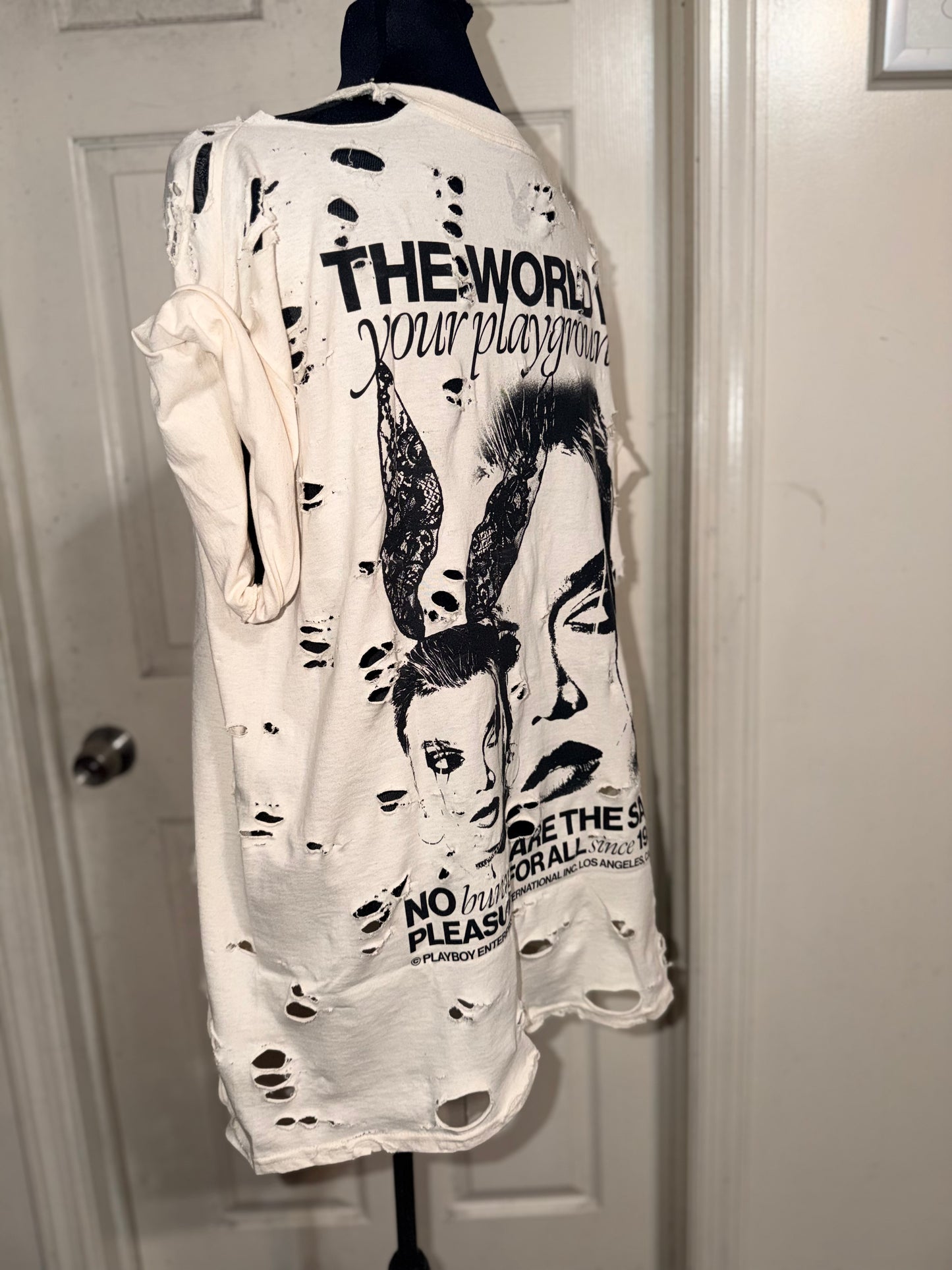 Playboy Double Sided Oversized Distressed Tee