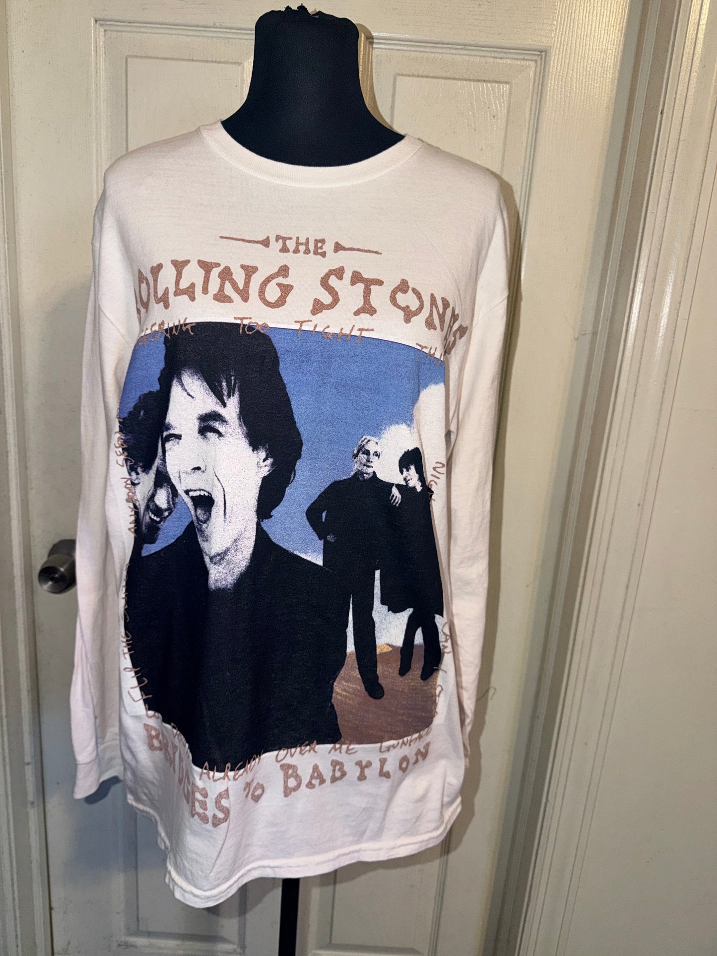 The Rolling Stones Oversized Distressed Long Sleeve Tee