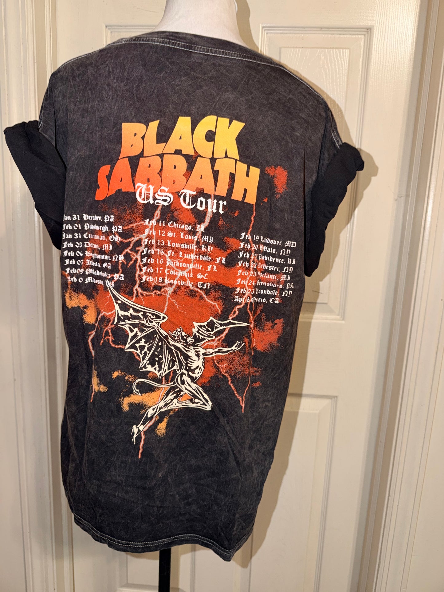 Black Sabbath Double Sided Oversized Distressed Tee