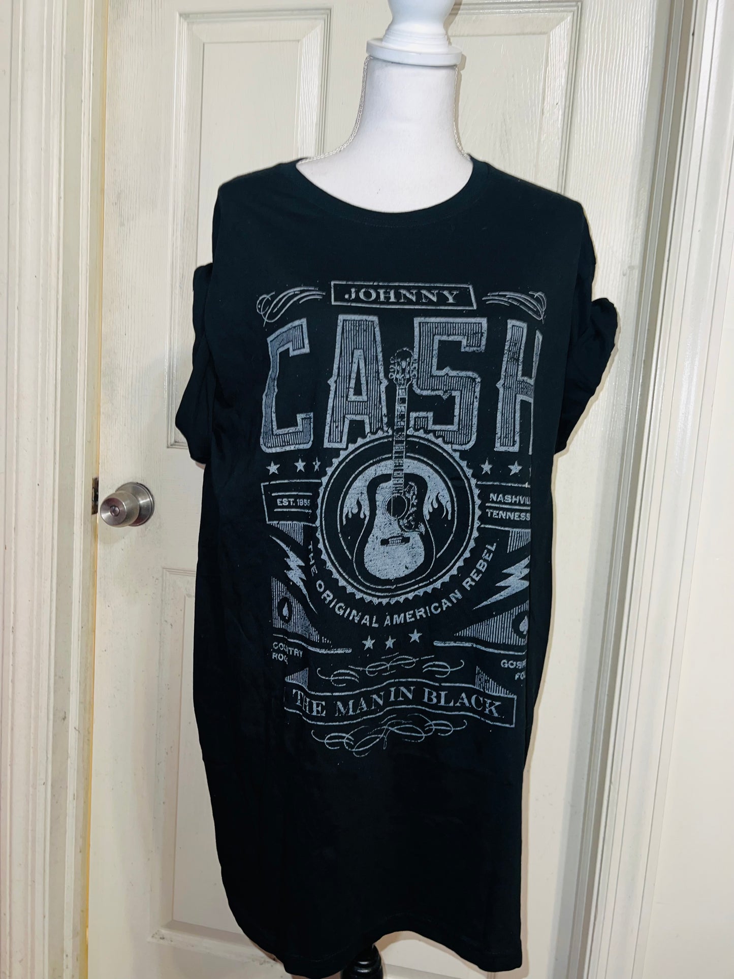 Johnny Cash Distressed Oversized Tee