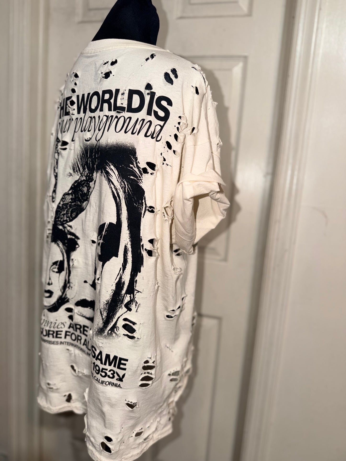 Playboy Double Sided Oversized Distressed Tee