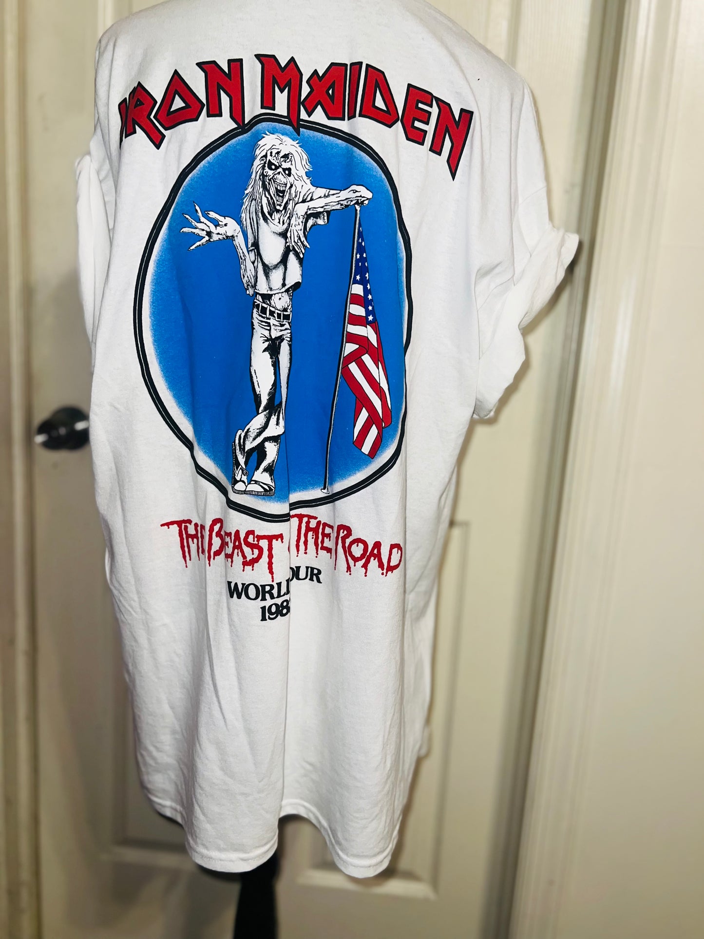 Iron Maiden Double Sided Oversized Distressed Tee