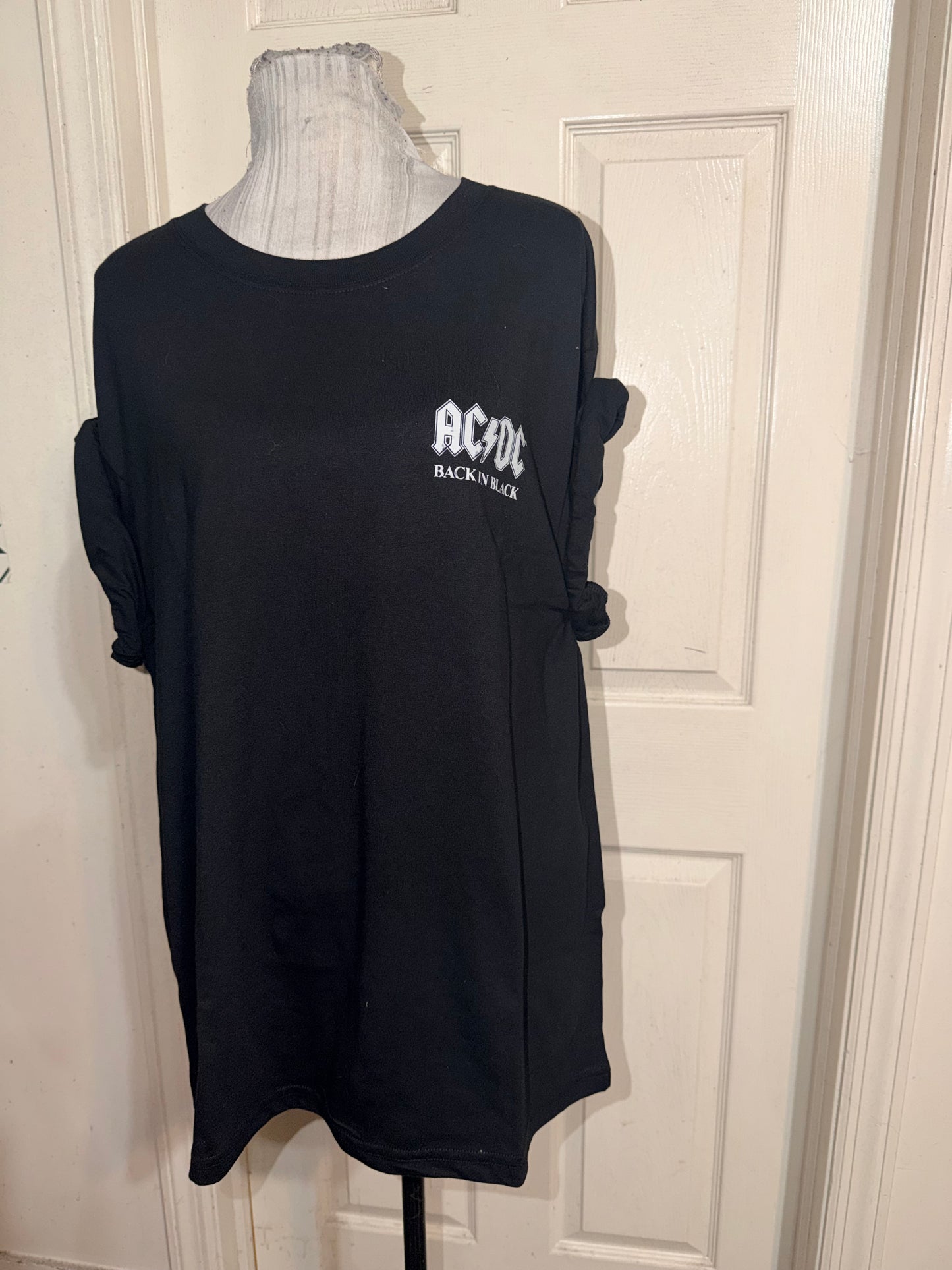 AC/DC Double Sided Oversized Distressed Tee