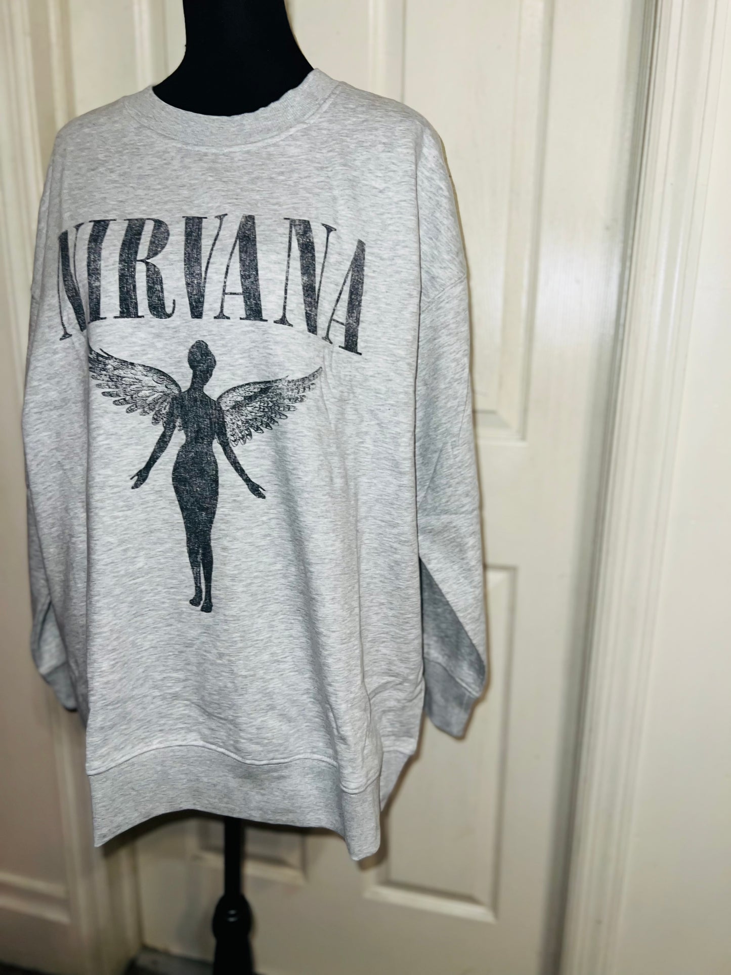 Nirvana Oversized Distressed Sweatshirt