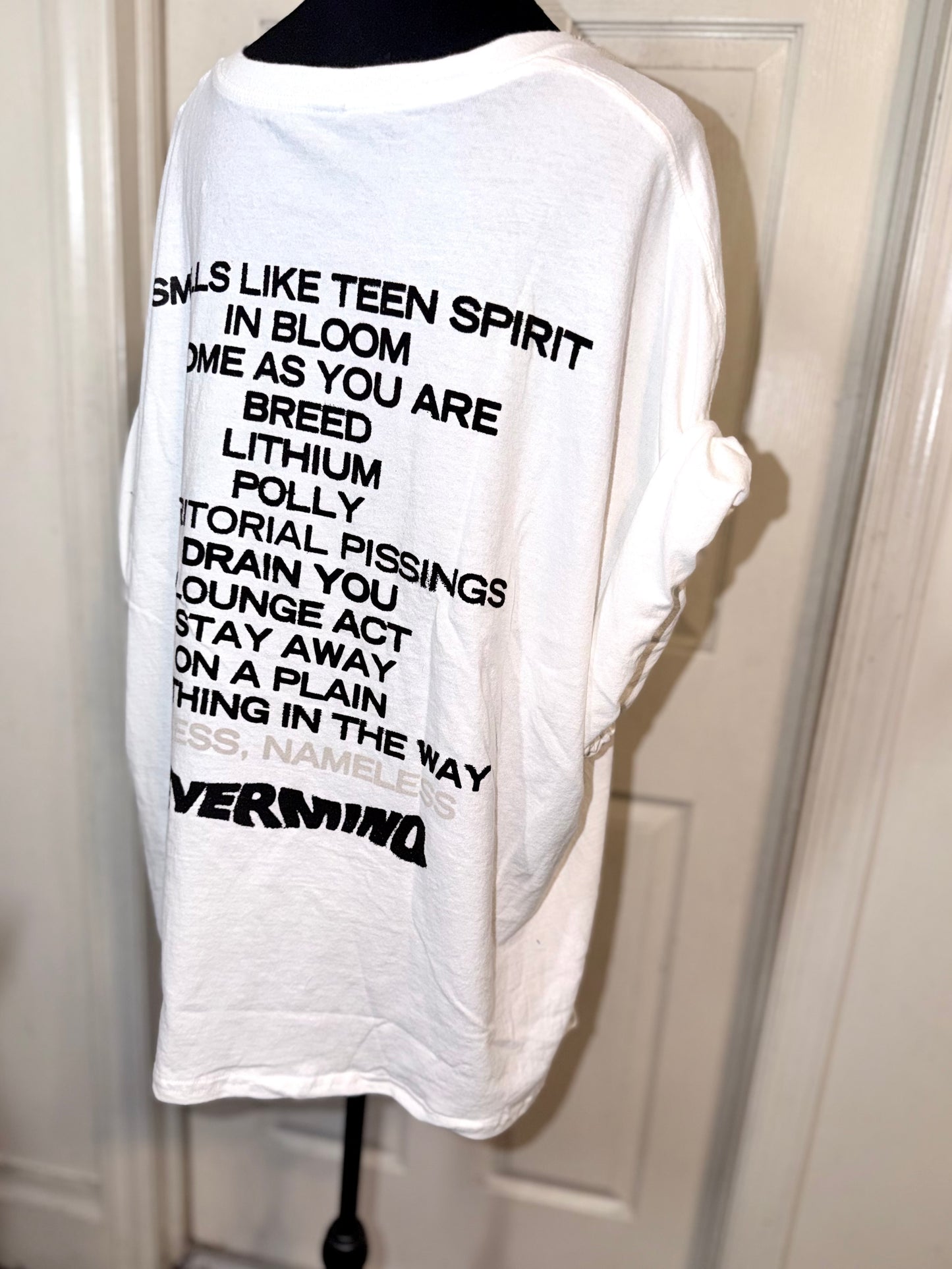 Nirvana Double Sided Oversized Distressed Tee