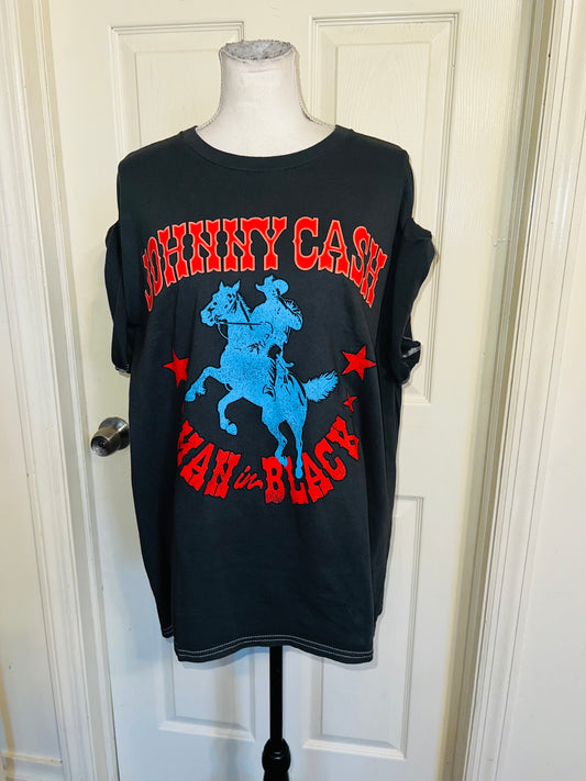 Johnny Cash Double Sided Oversized Distressed Tee
