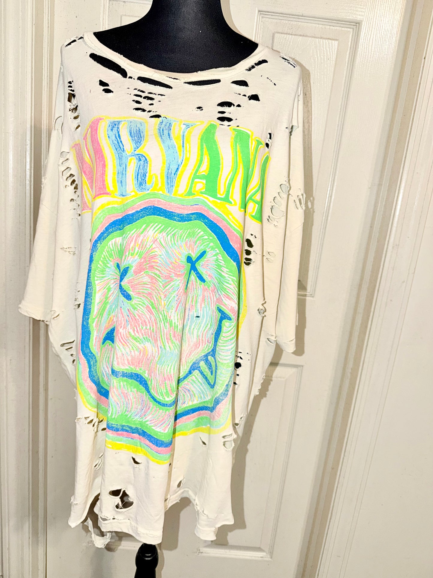 Nirvana Oversized Distressed Tee