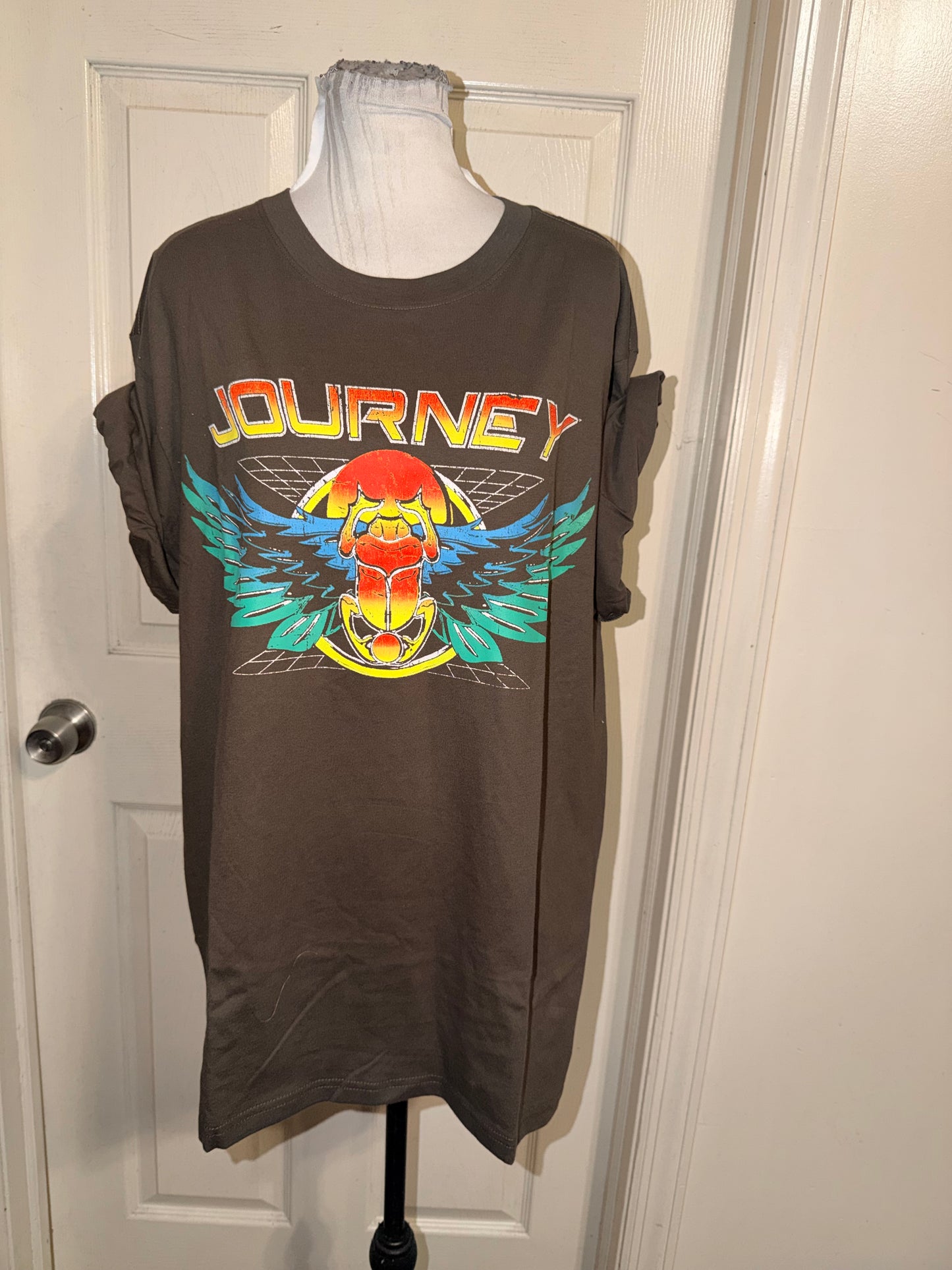 Journey Double Sided Oversized Distressed Tee