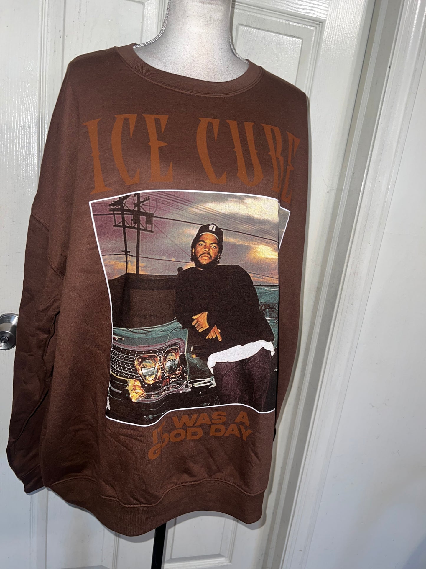 Ice Cube Oversized Distressed Sweatshirt