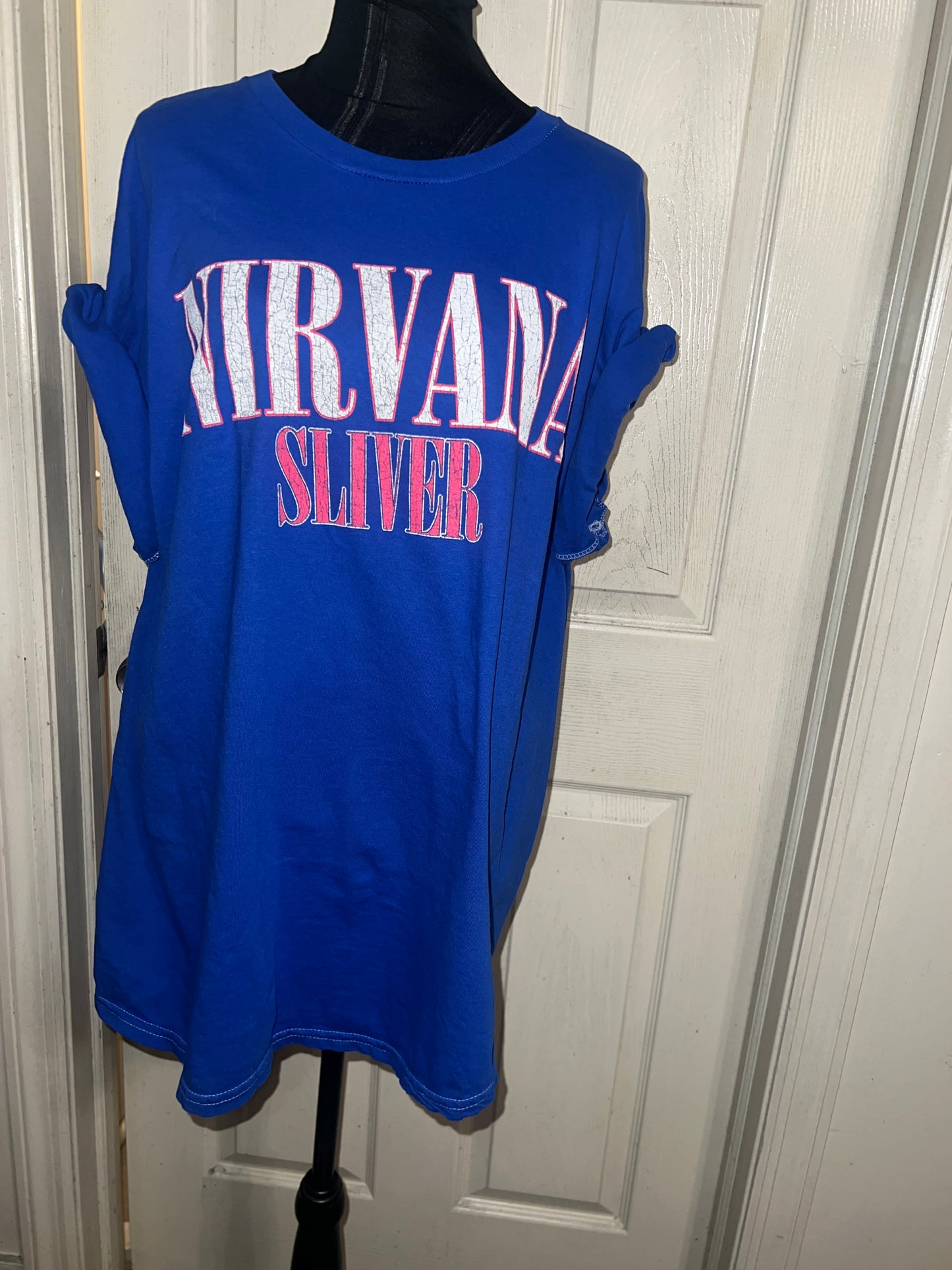 Nirvana Double Sided Oversized Distressed Tee
