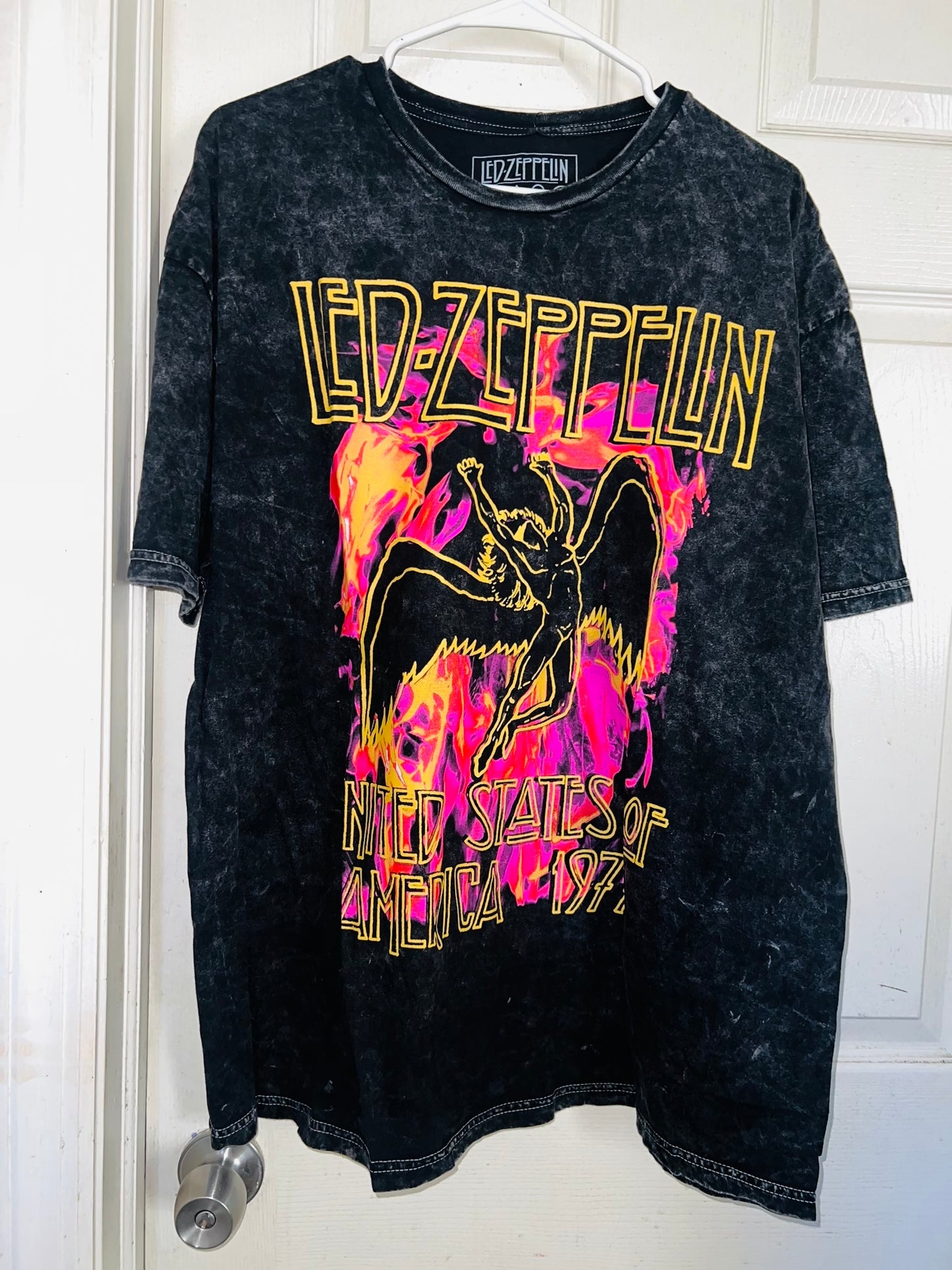 Led Zeppelin Mineral Wash Oversized Distressed Tee