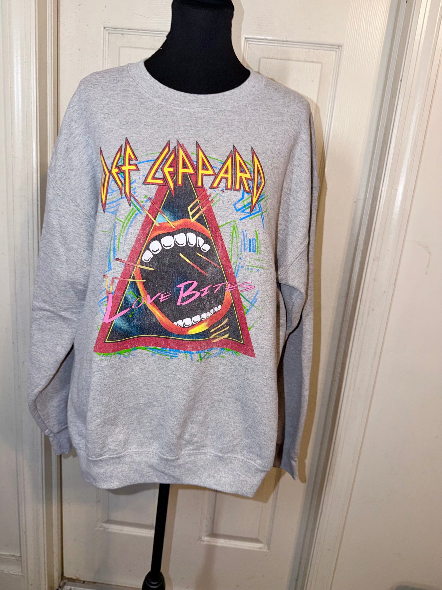 Def Leppard Oversized Distressed Sweatshirt