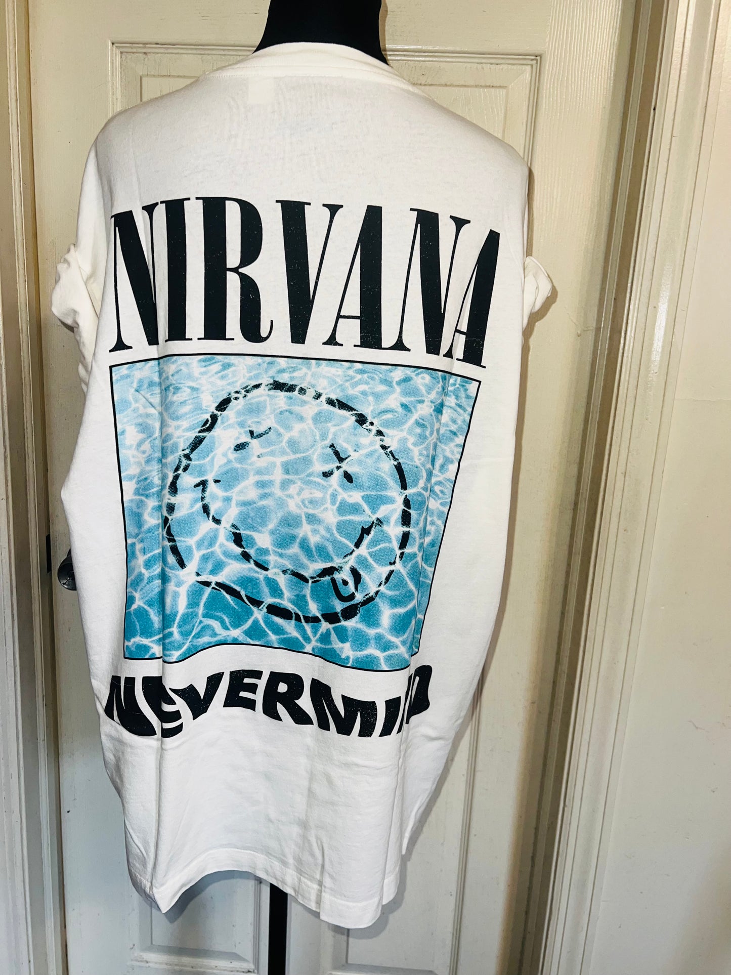 Nirvana Double Sided Oversized Distressed Tee