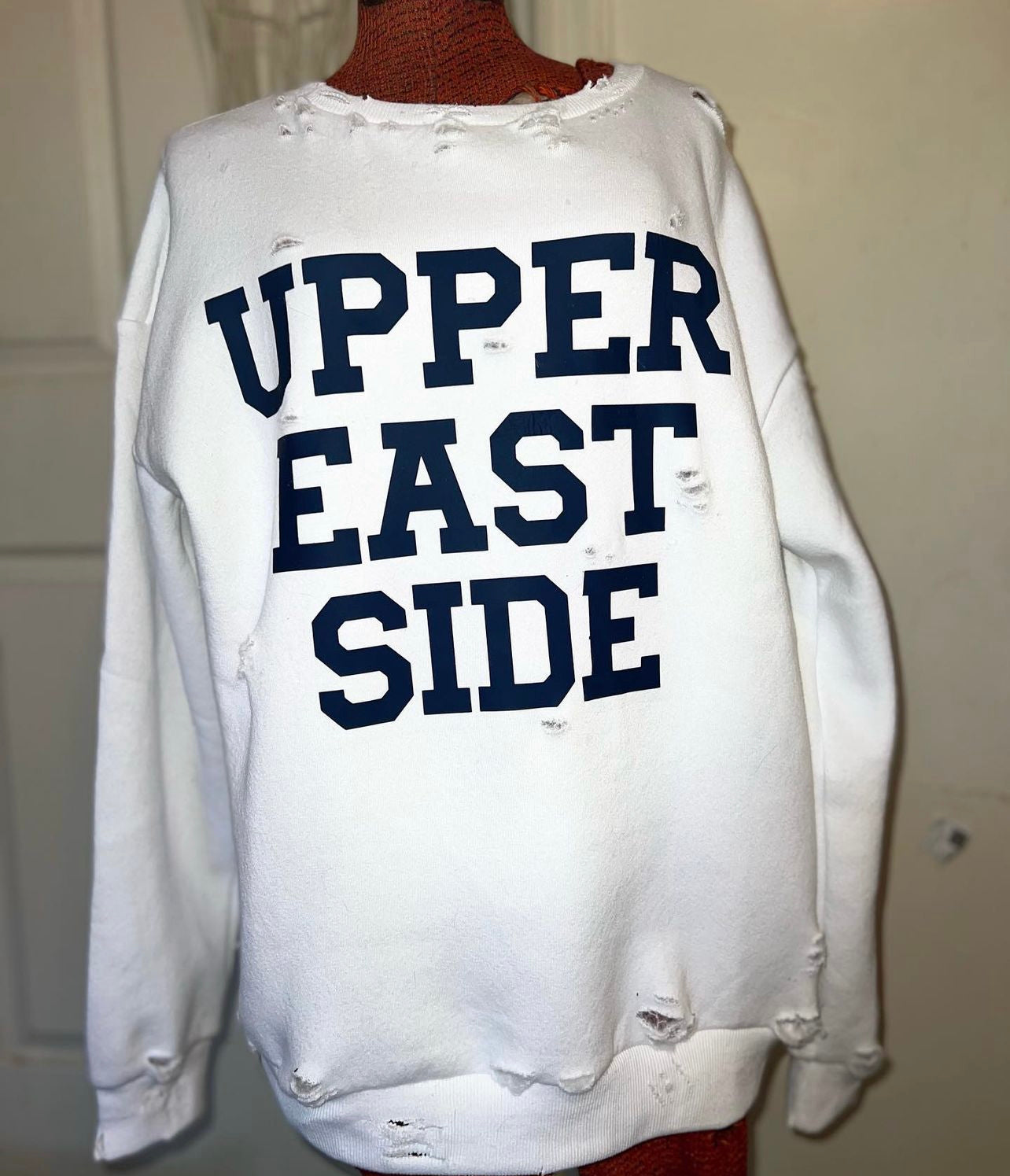 Upper East Side Oversized Distressed Sweatshirt