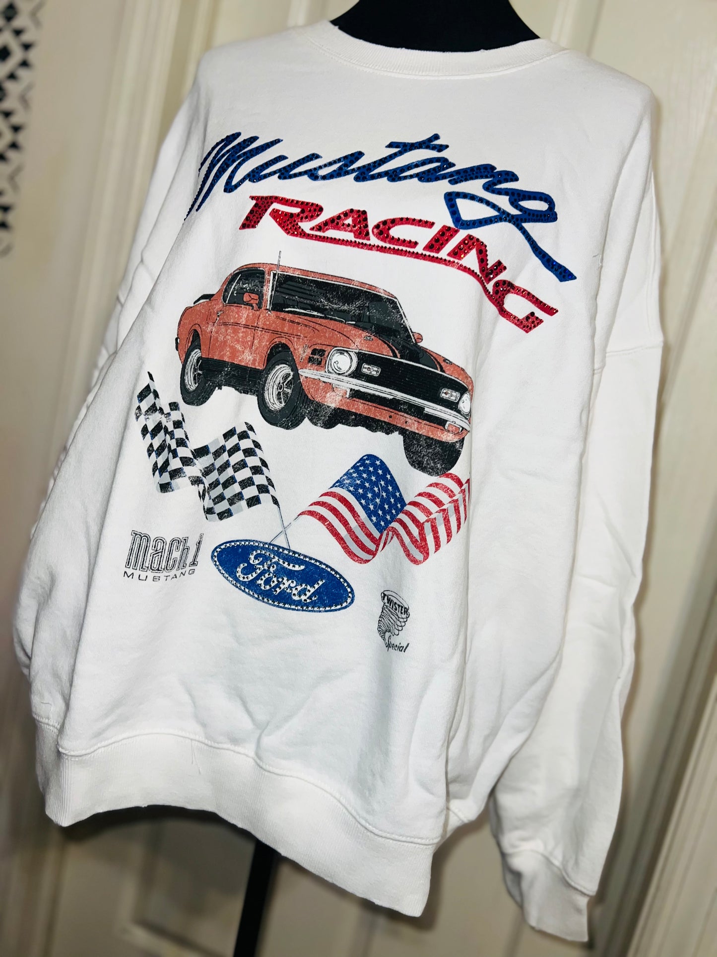 Ford Mustang Oversized Distressed Sweatshirt