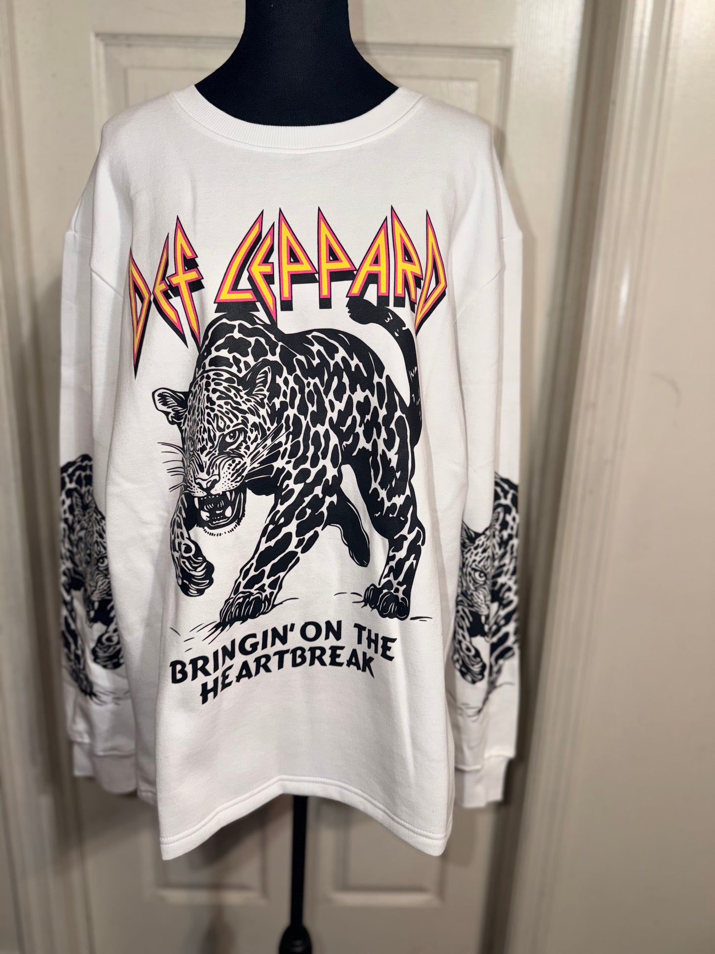 Def Leppard Oversized Distressed Sweatshirt