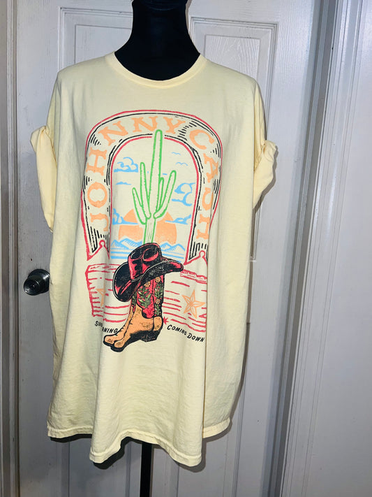 Johnny Cash Oversized Distressed Tee