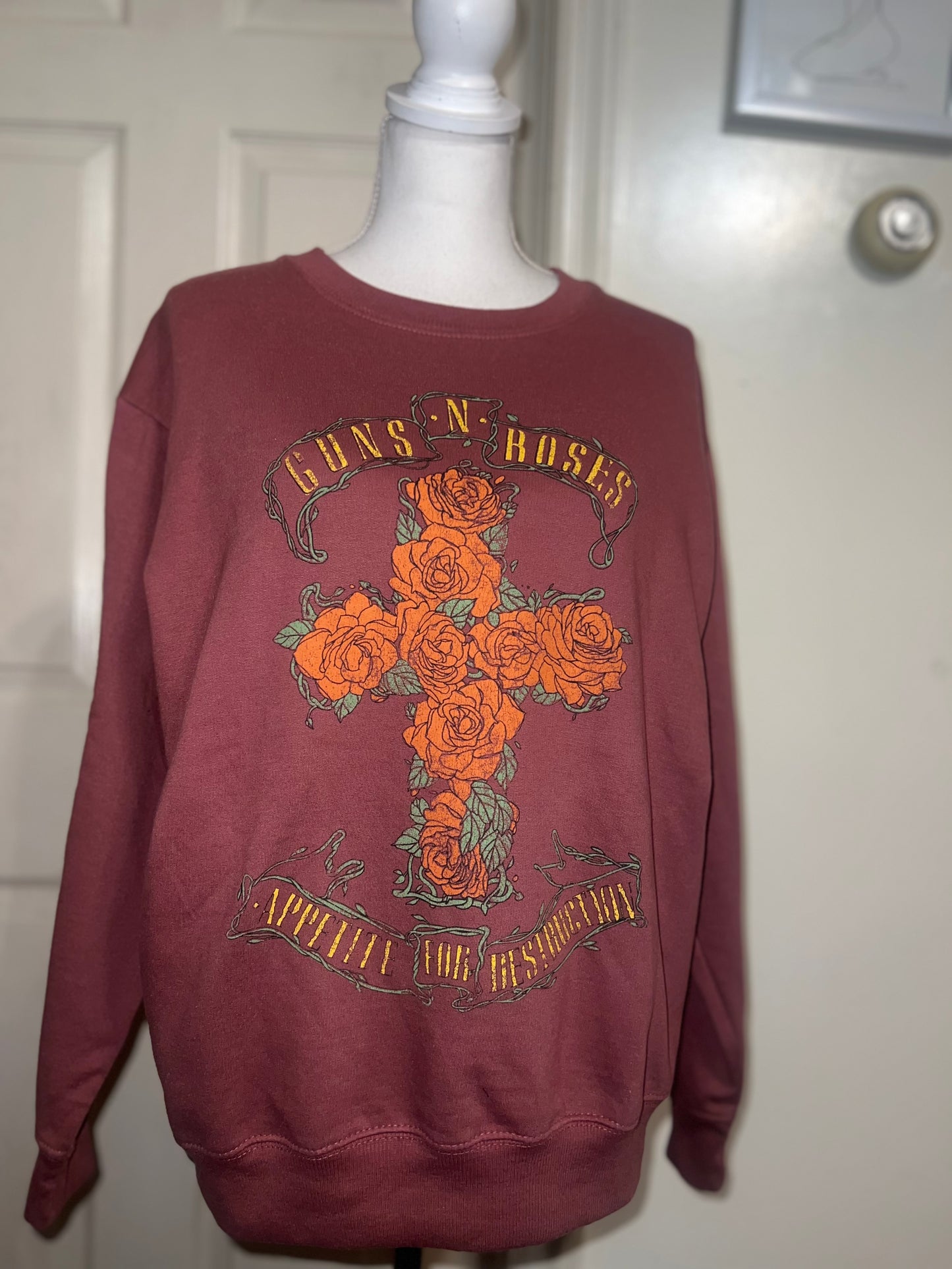 Guns N’ Roses Oversized Distressed Sweatshirt