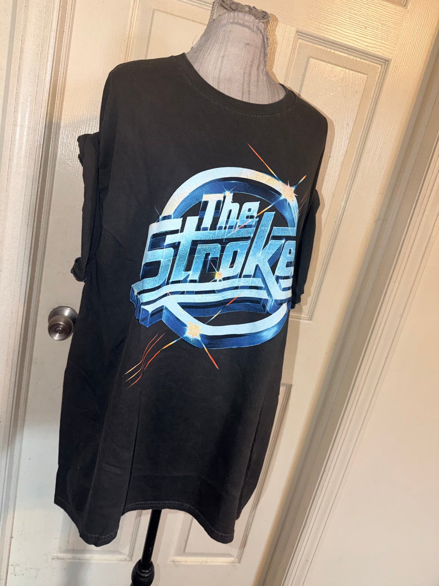 The Strokes Double Sided Oversized Distressed Tee