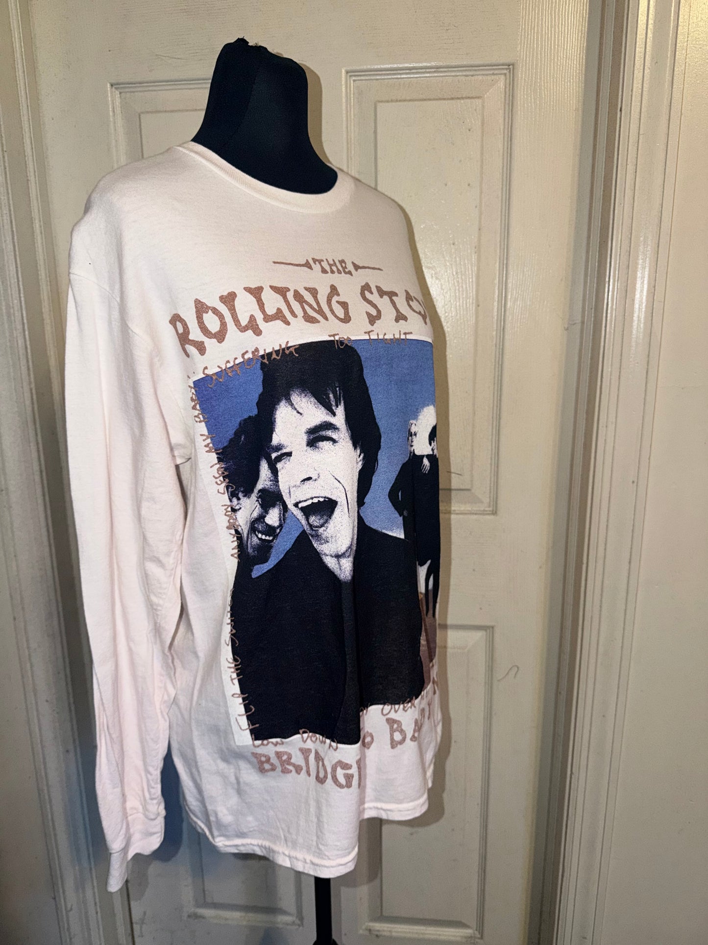 The Rolling Stones Oversized Distressed Long Sleeve Tee