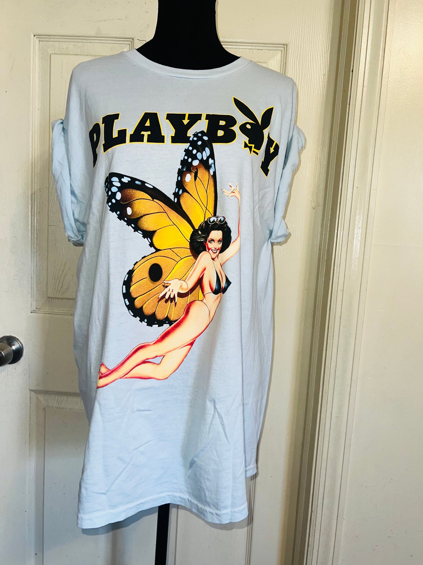 Playboy Double Sided Oversized Distressed Tee