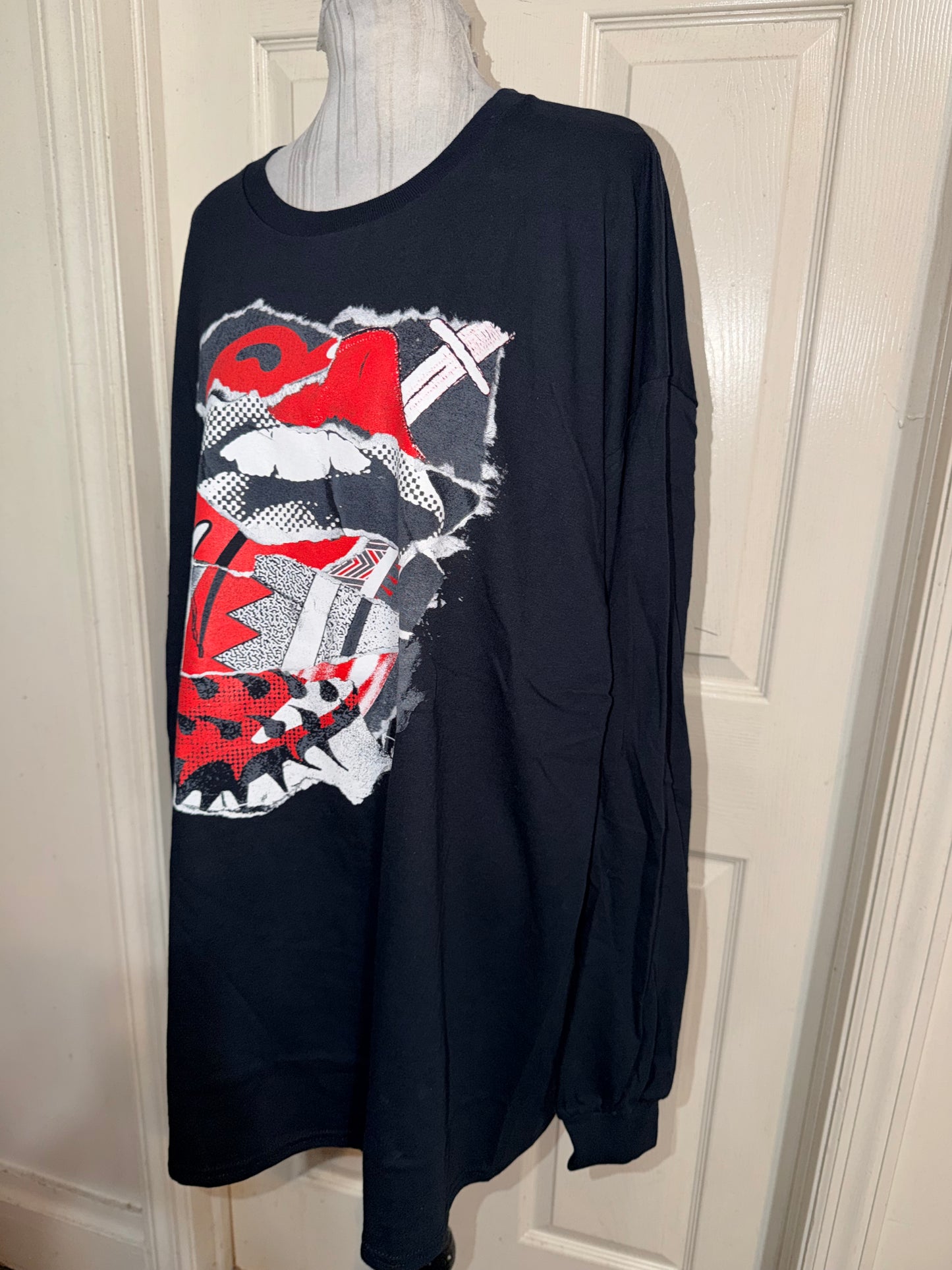 The Rolling Stones Oversized Distressed Long Sleeve Tee