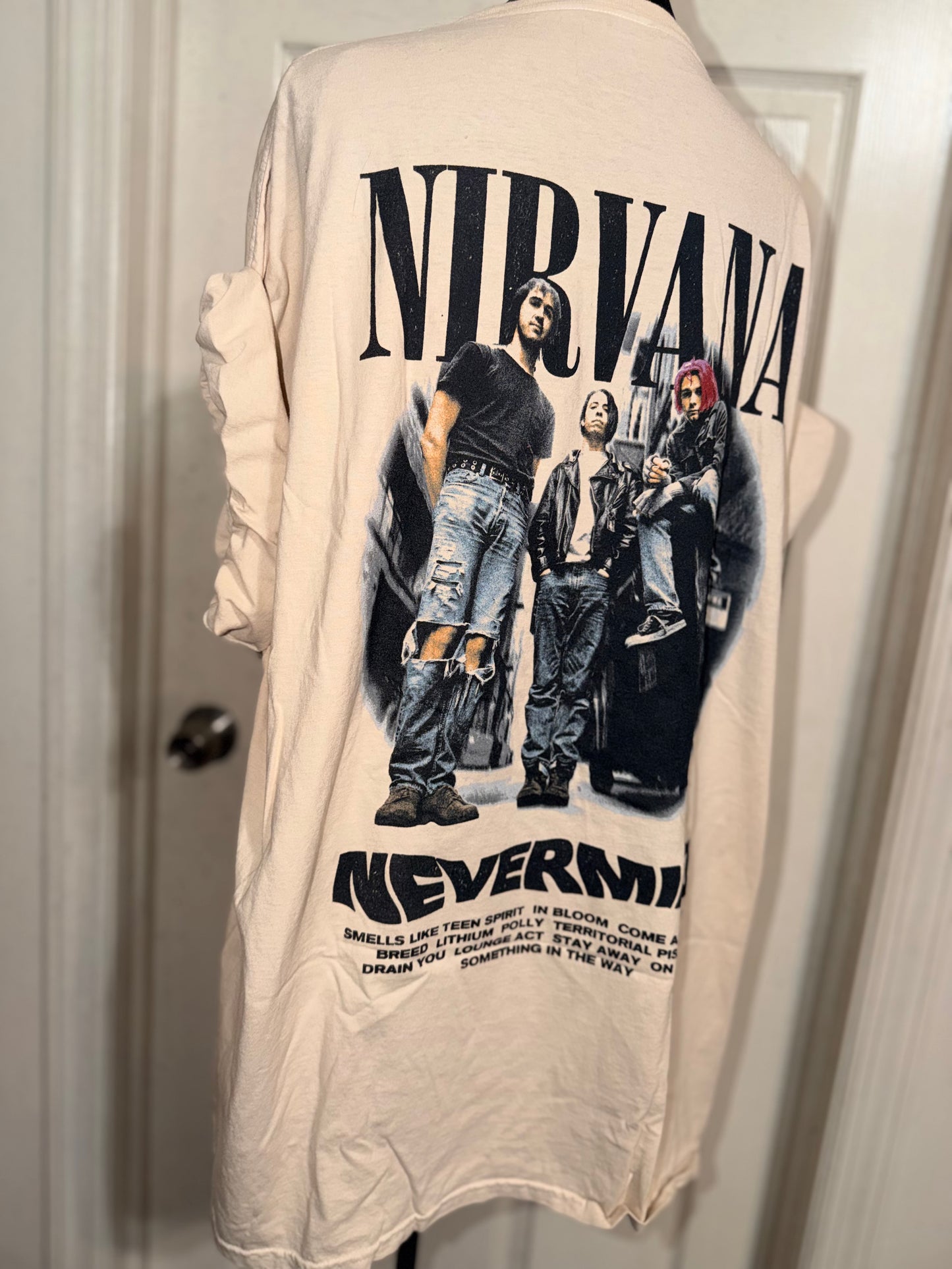 Nirvana Double Sided Oversized Distressed Tee
