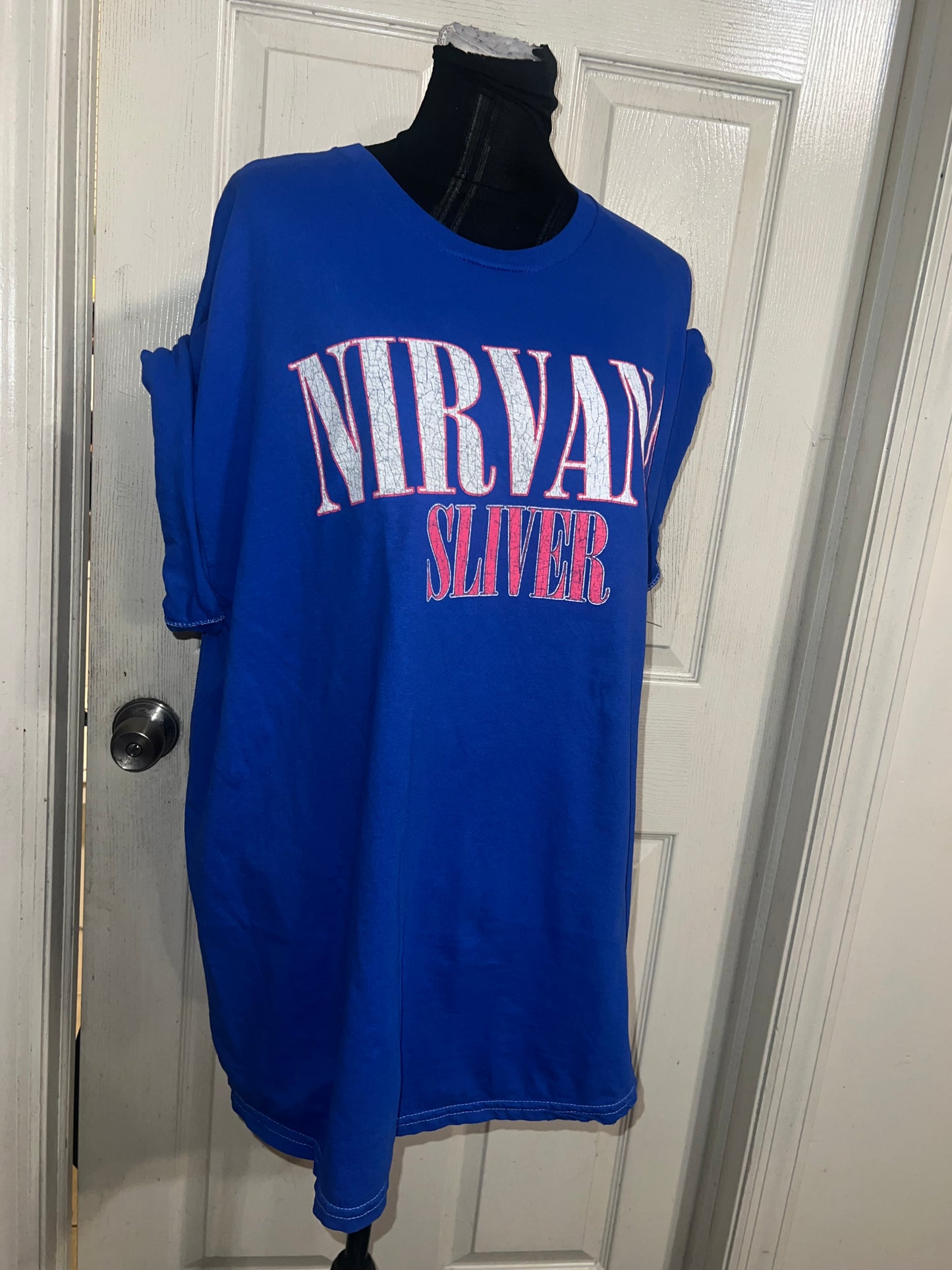 Nirvana Double Sided Oversized Distressed Tee