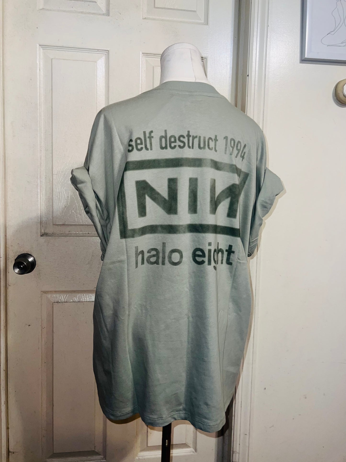 Nine Inch Nails Double Sided Oversized Distressed Tees