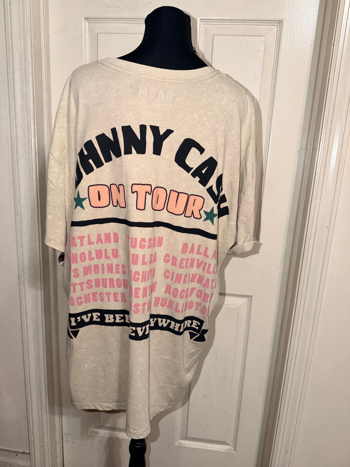 Johnny Cash Double Sided Oversized Distressed Tee