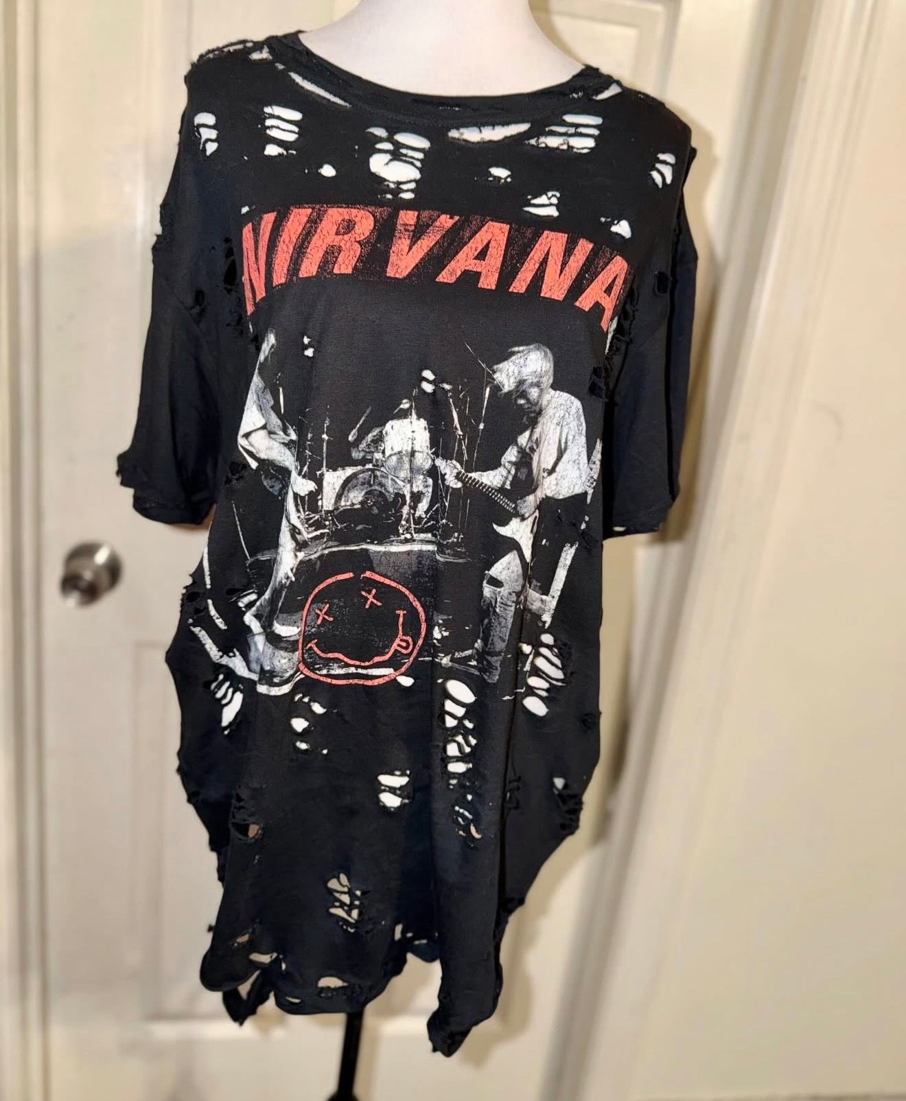 Nirvana Oversized Distressed Tee
