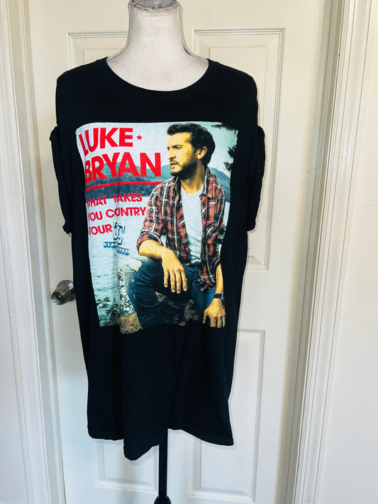 Luke Bryan 2009 Double Sided Oversized Distressed Tee