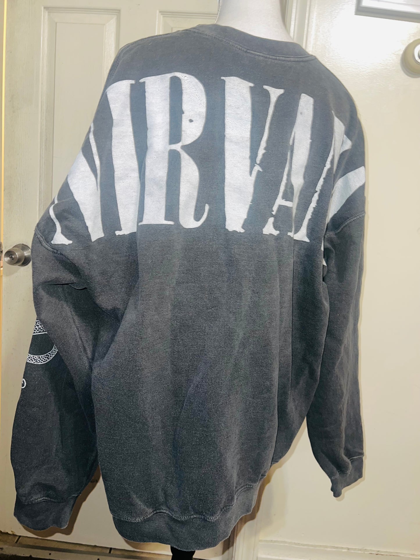 Nirvana Double Sides Oversized Distressed Sweatshirt