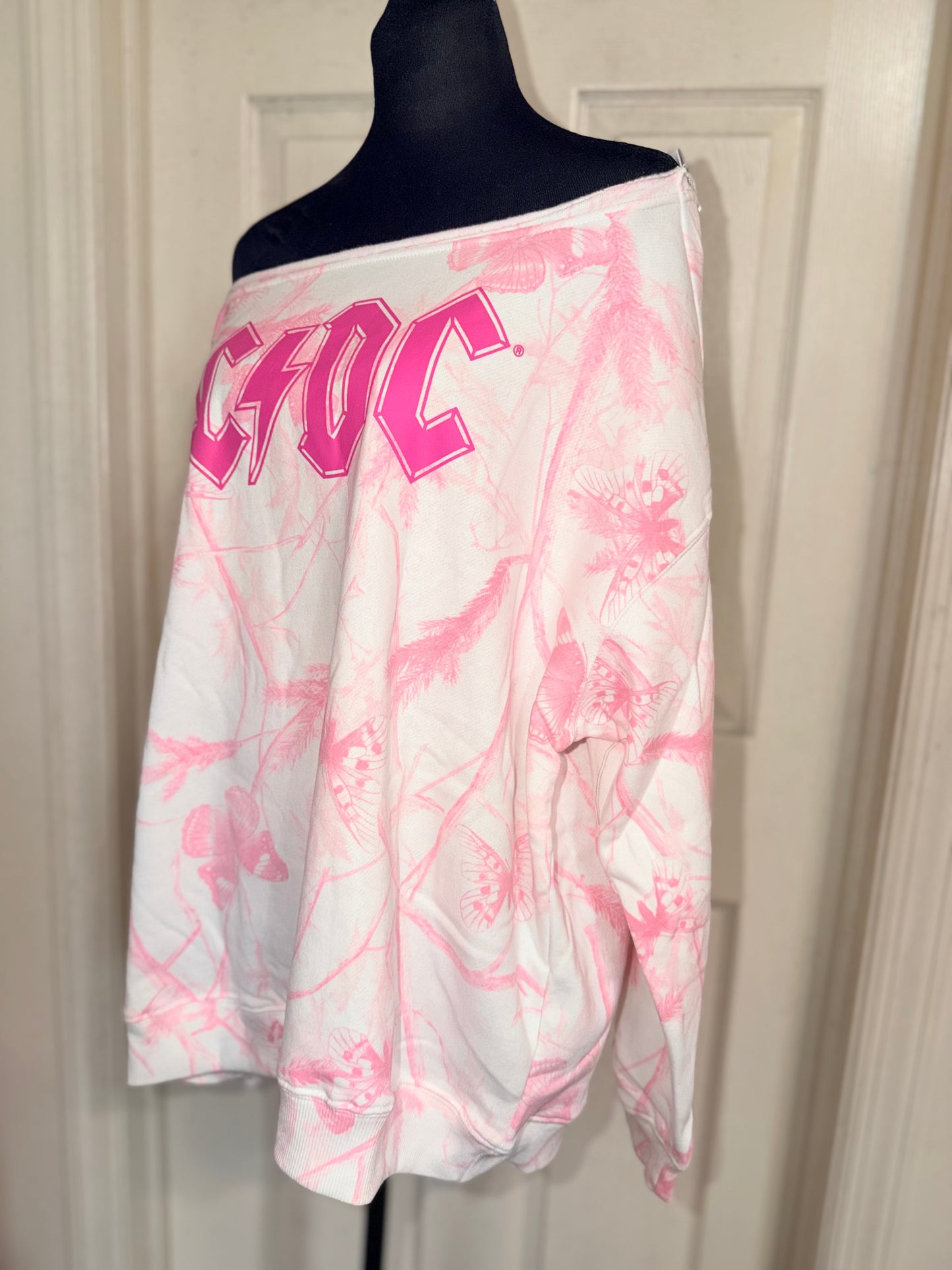 AC/DC OFTS Oversized Distressed Sweatshirt