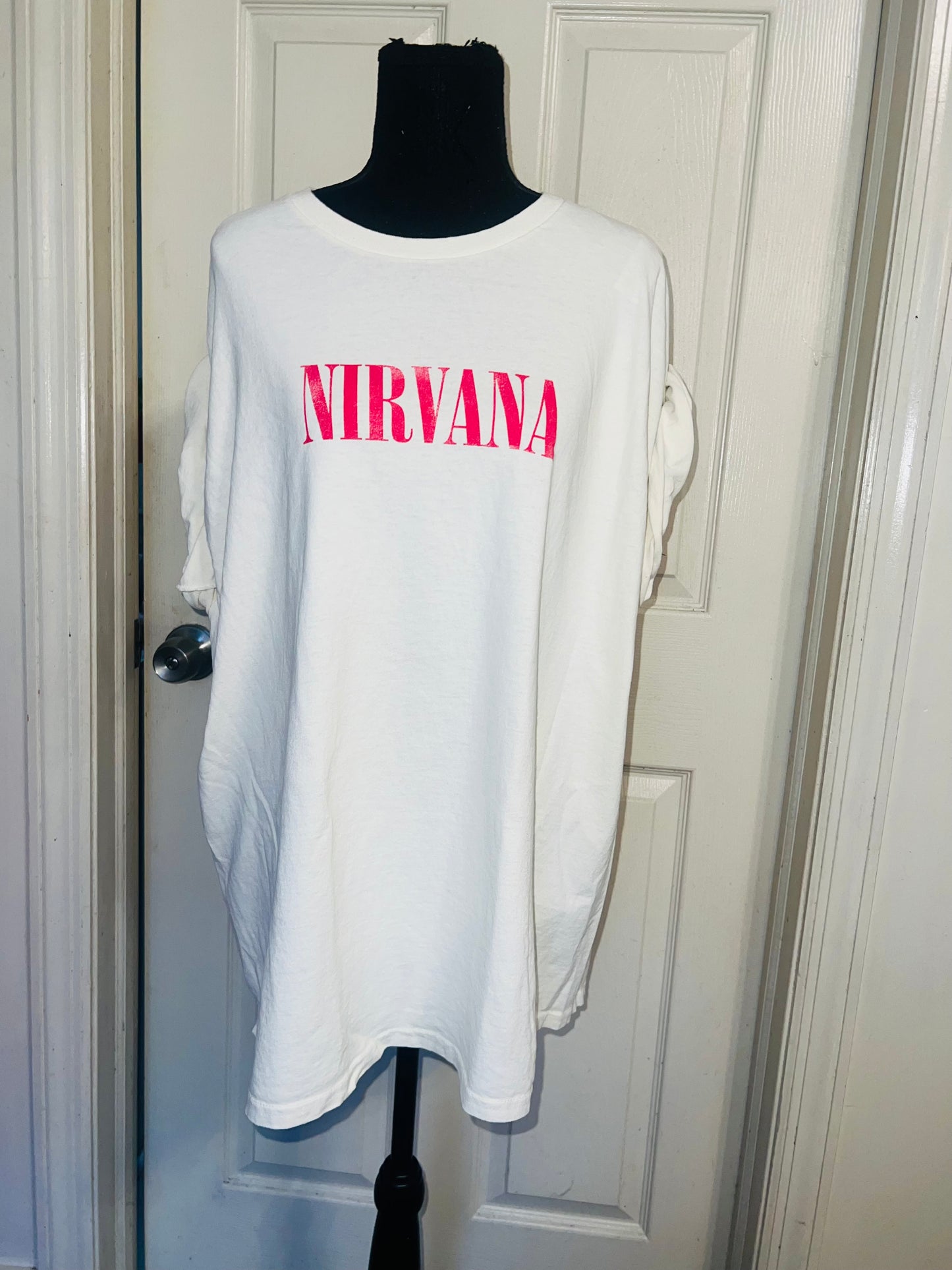 Nirvana Double Sided Oversized Distressed Tee