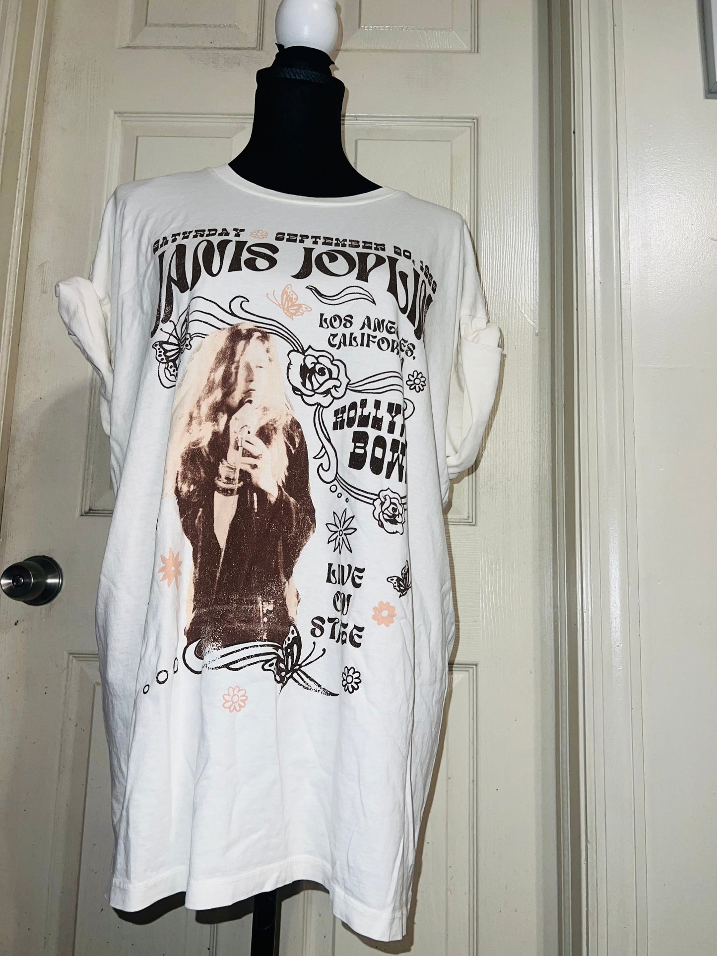 Janis Joplin Oversized Distressed Tee