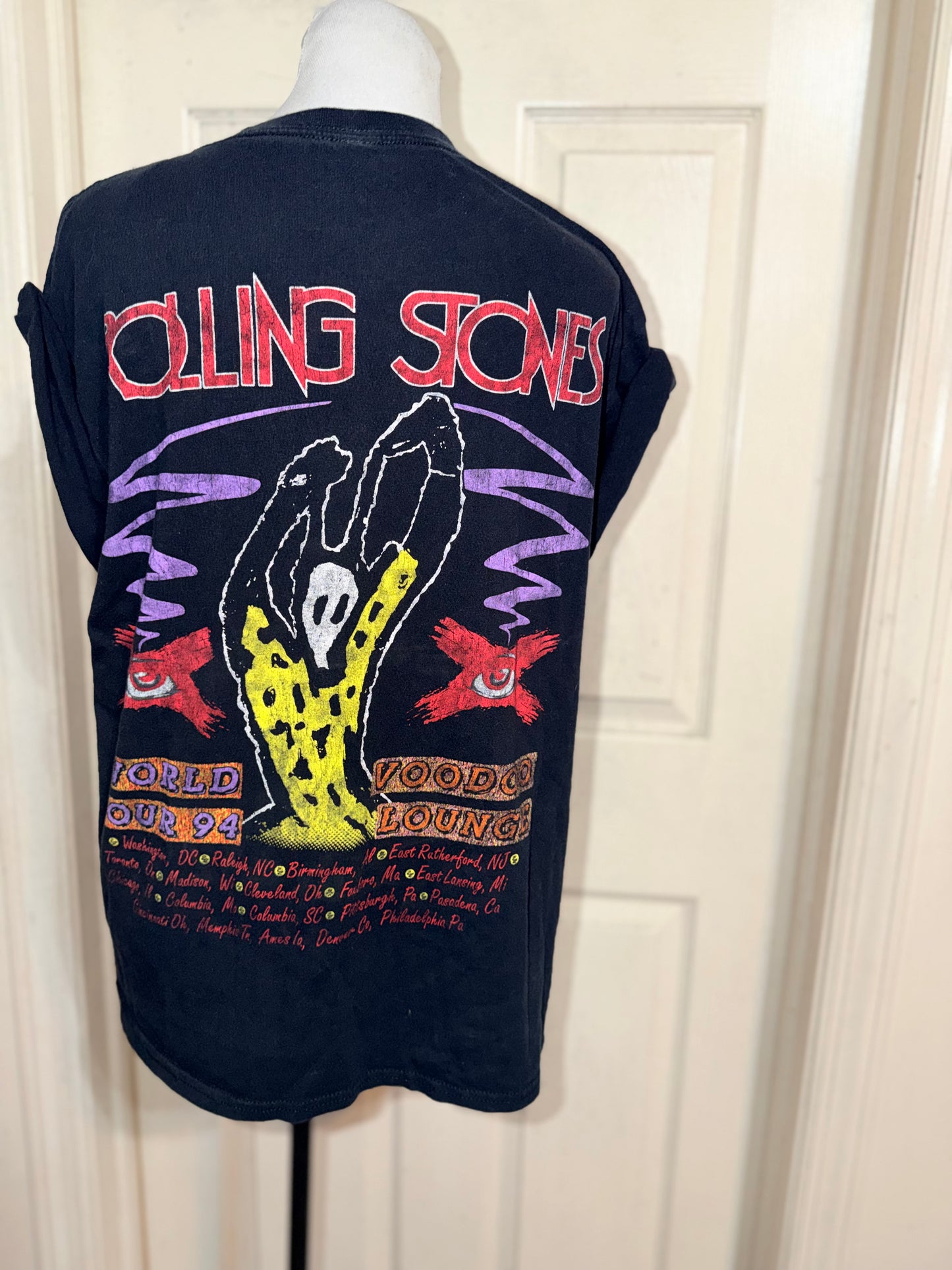 The Rolling Stones Double Sided Voodoo Oversized Distressed Tee