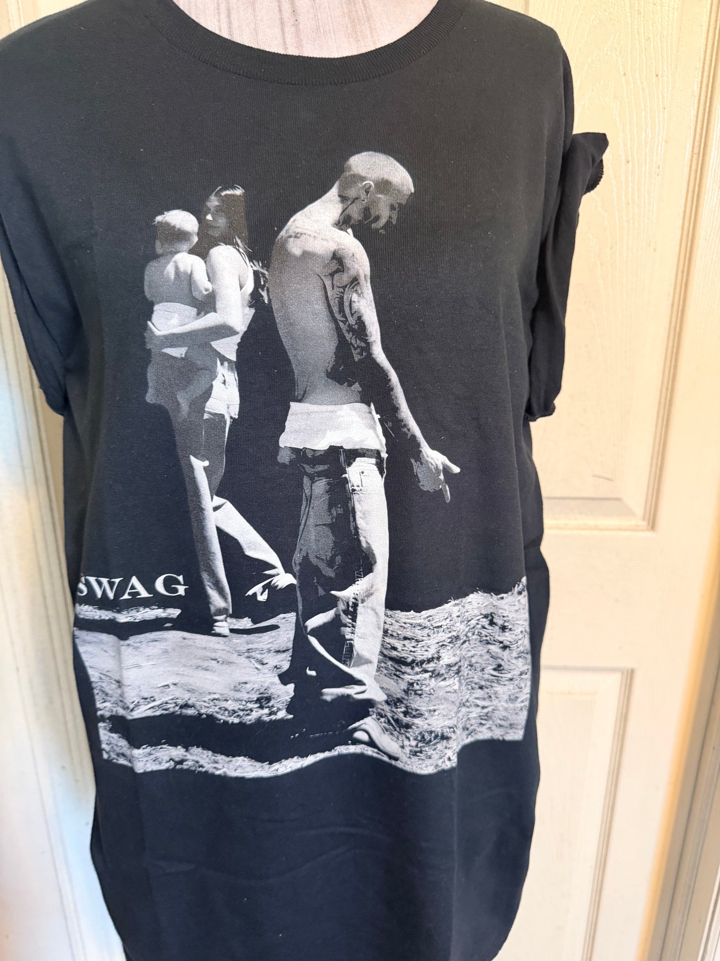 Justin Bieber Double Sided Oversized Distressed Tee