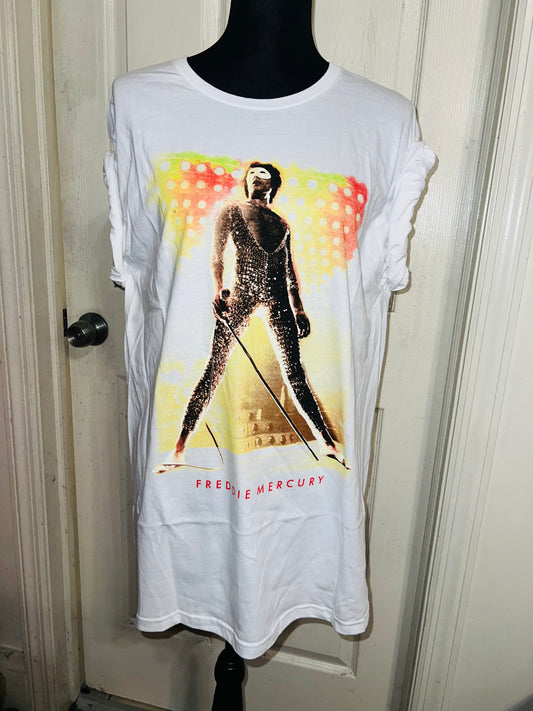 Freddie Mercury Oversized Distressed T-Shirt