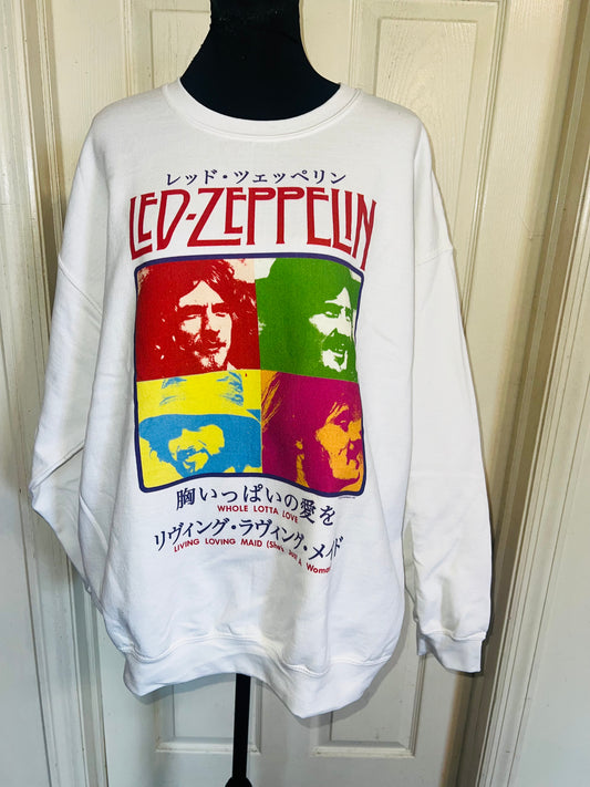 Led Zeppelin Oversized Distressed Sweatshirt