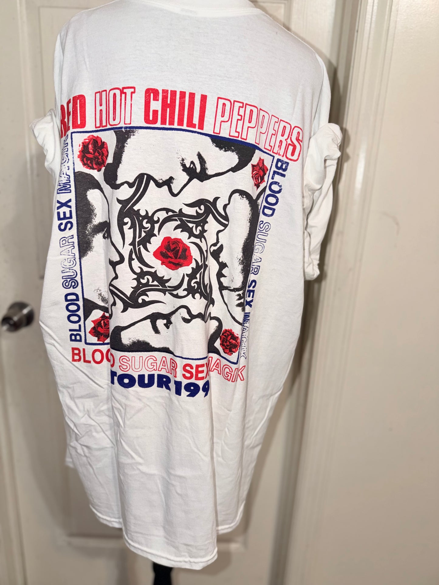 Red Hot Chili Peppers Double Sided Oversized Distressed Tee