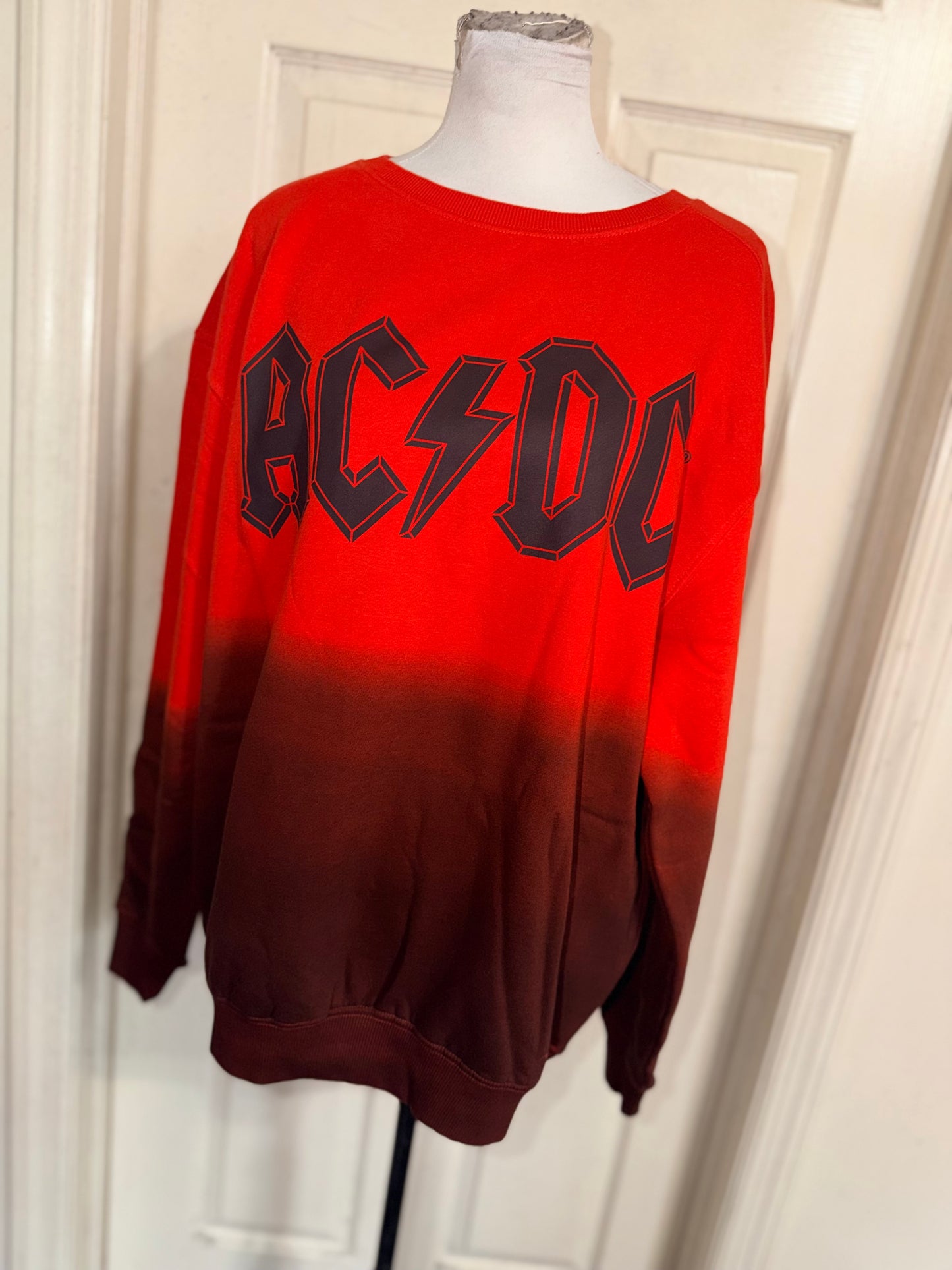 AC/DC Oversized Distressed Sweatshirt