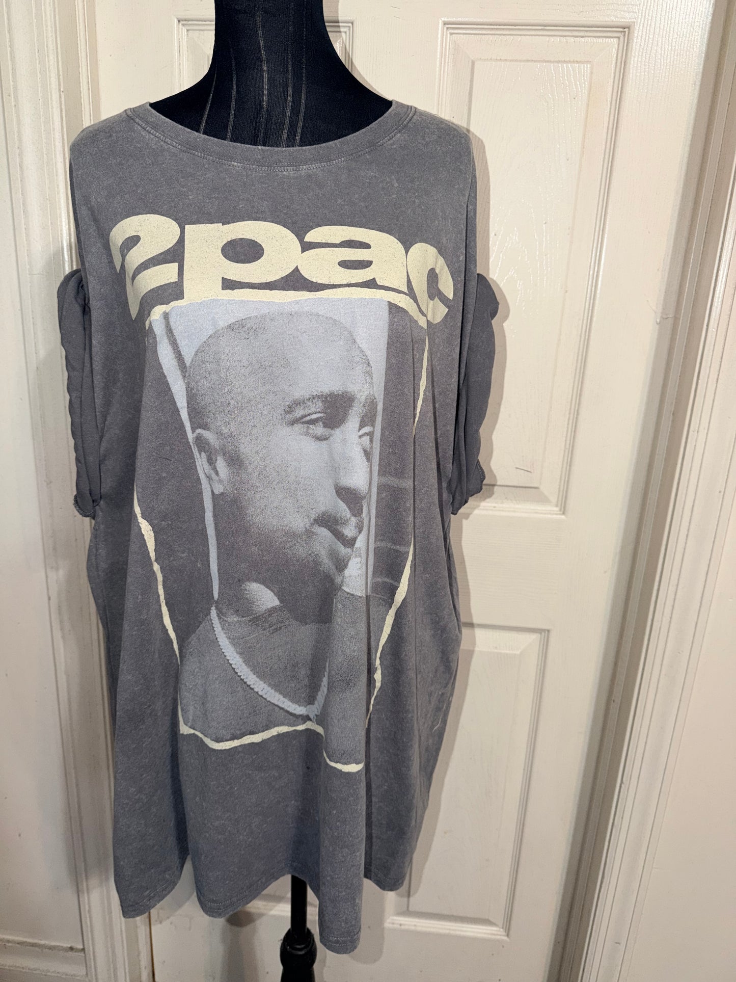 Tupac Double Sided Oversized Distressed Tee