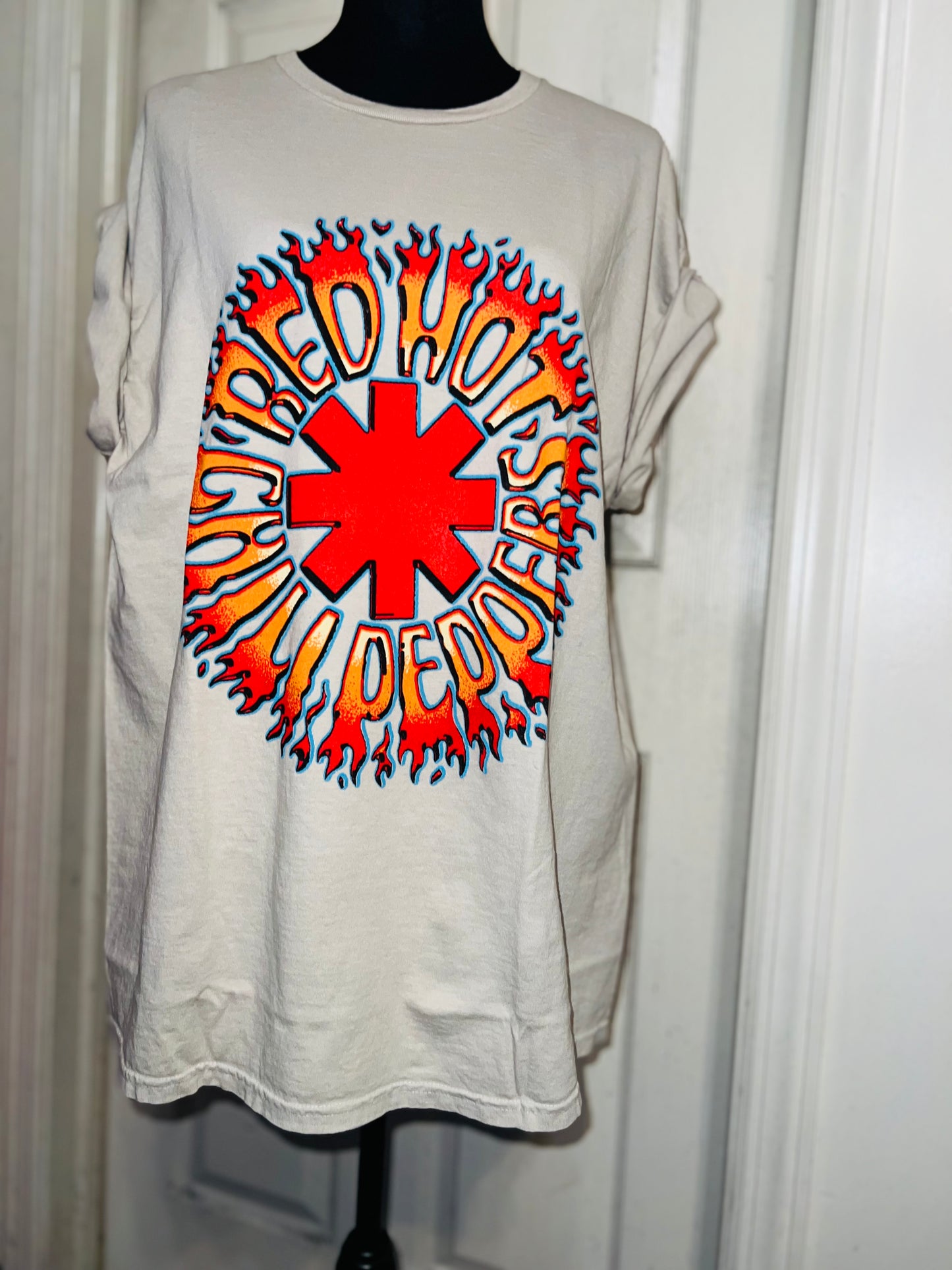 Red Hot Chili Peppers Double Sided Oversized Distressed Tee